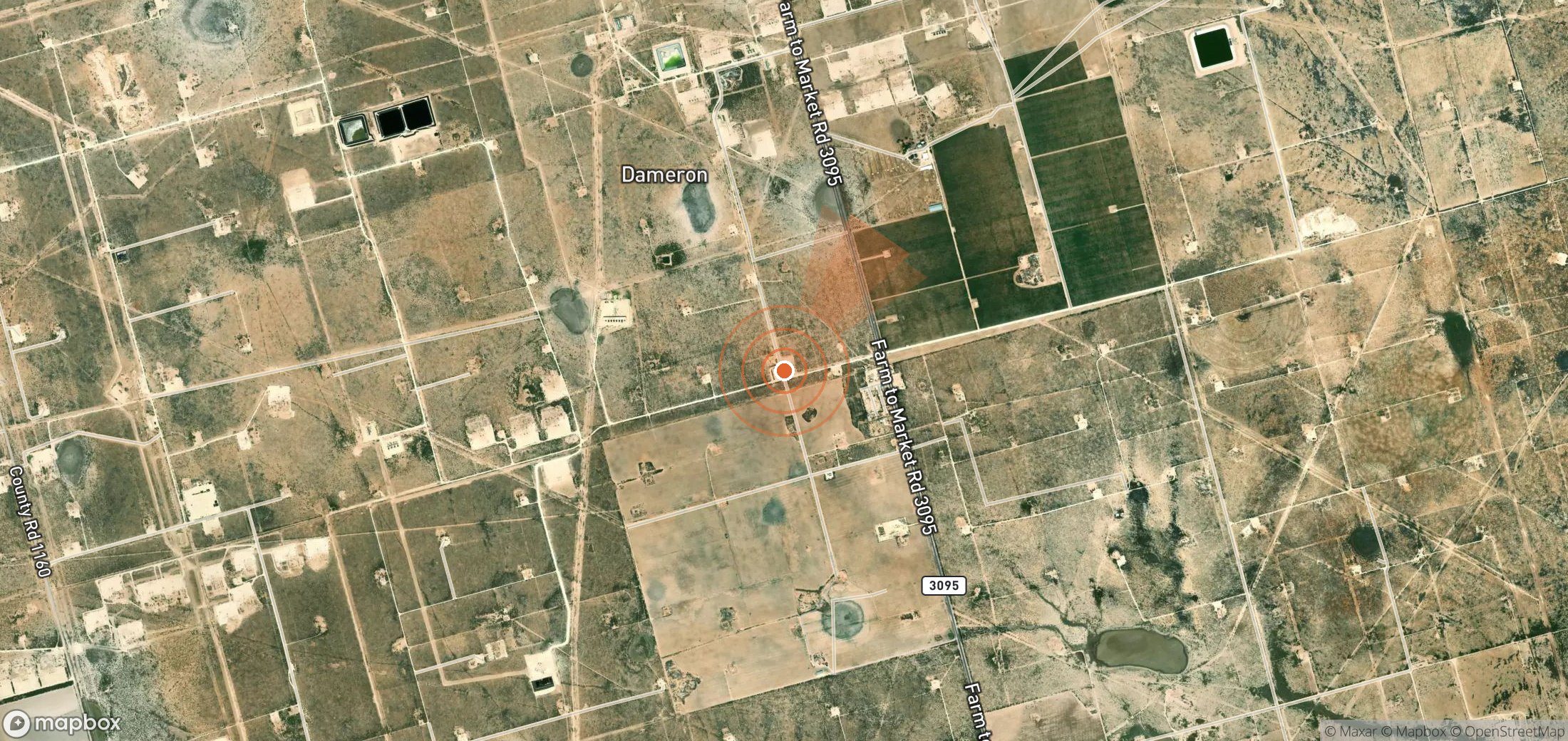 Mapa satelital de plumas de metano en Estados Unidos