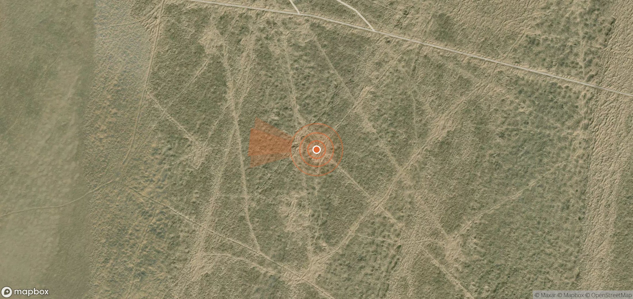 Satellite map of methane plume locations in Turkmenistan