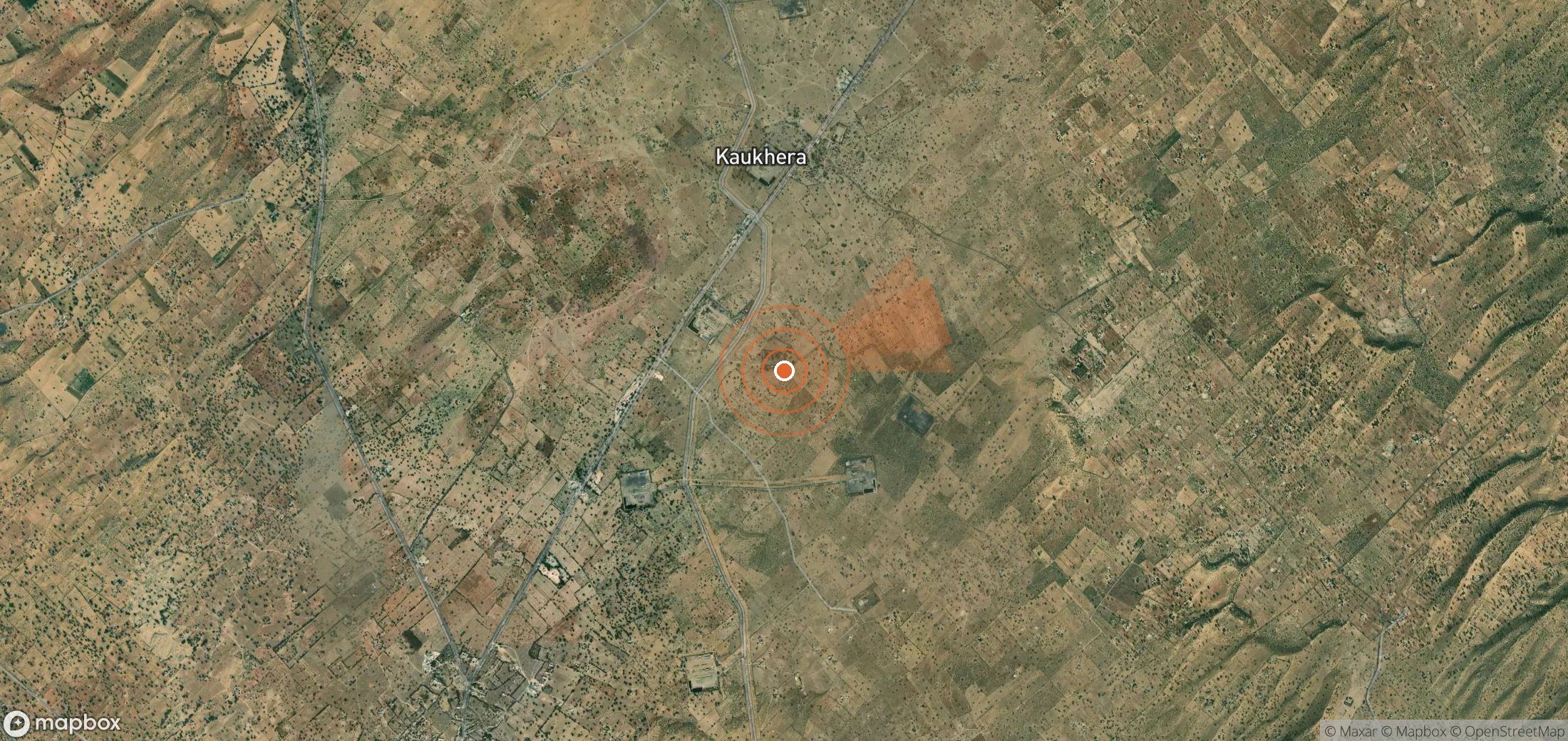Satellite map of methane plume locations in India