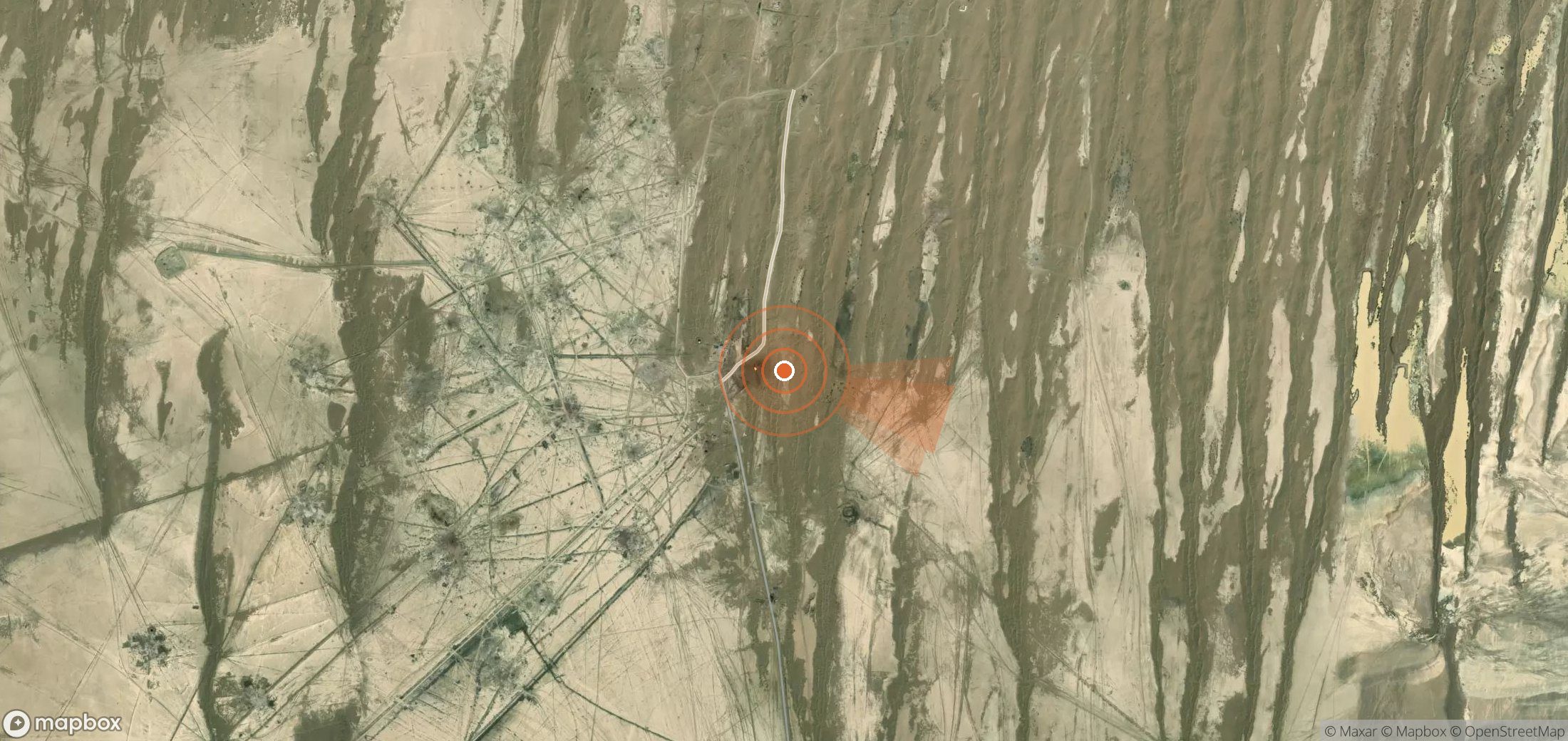 Mapa satelital de plumas de metano en Turkmenistán