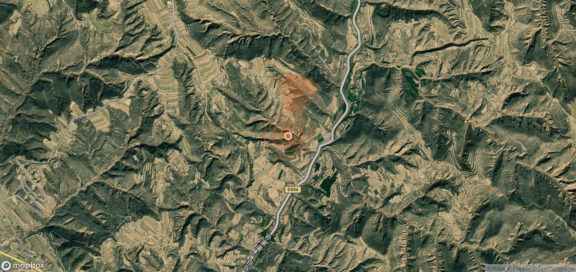 Satellite map of methane plume locations in China