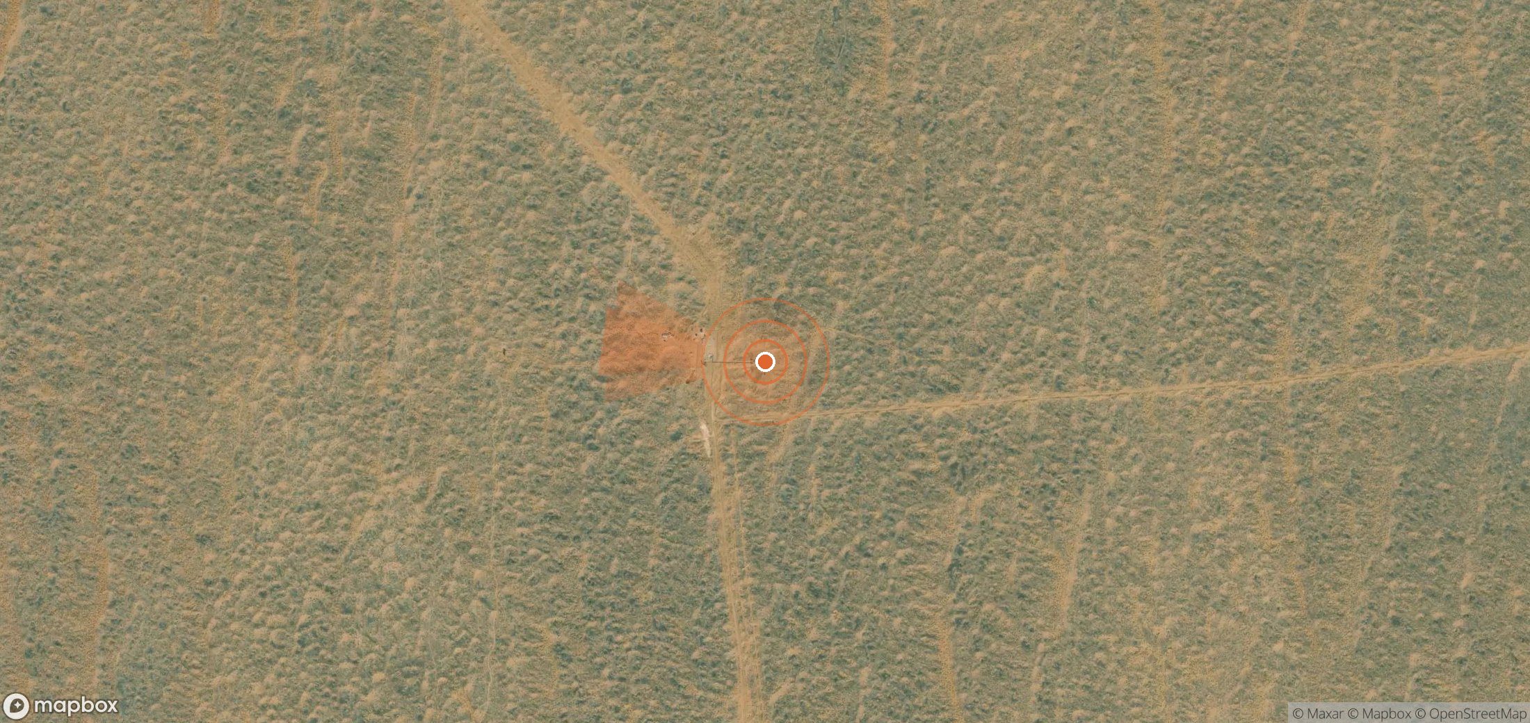 Mapa satelital de plumas de metano en Turkmenistán