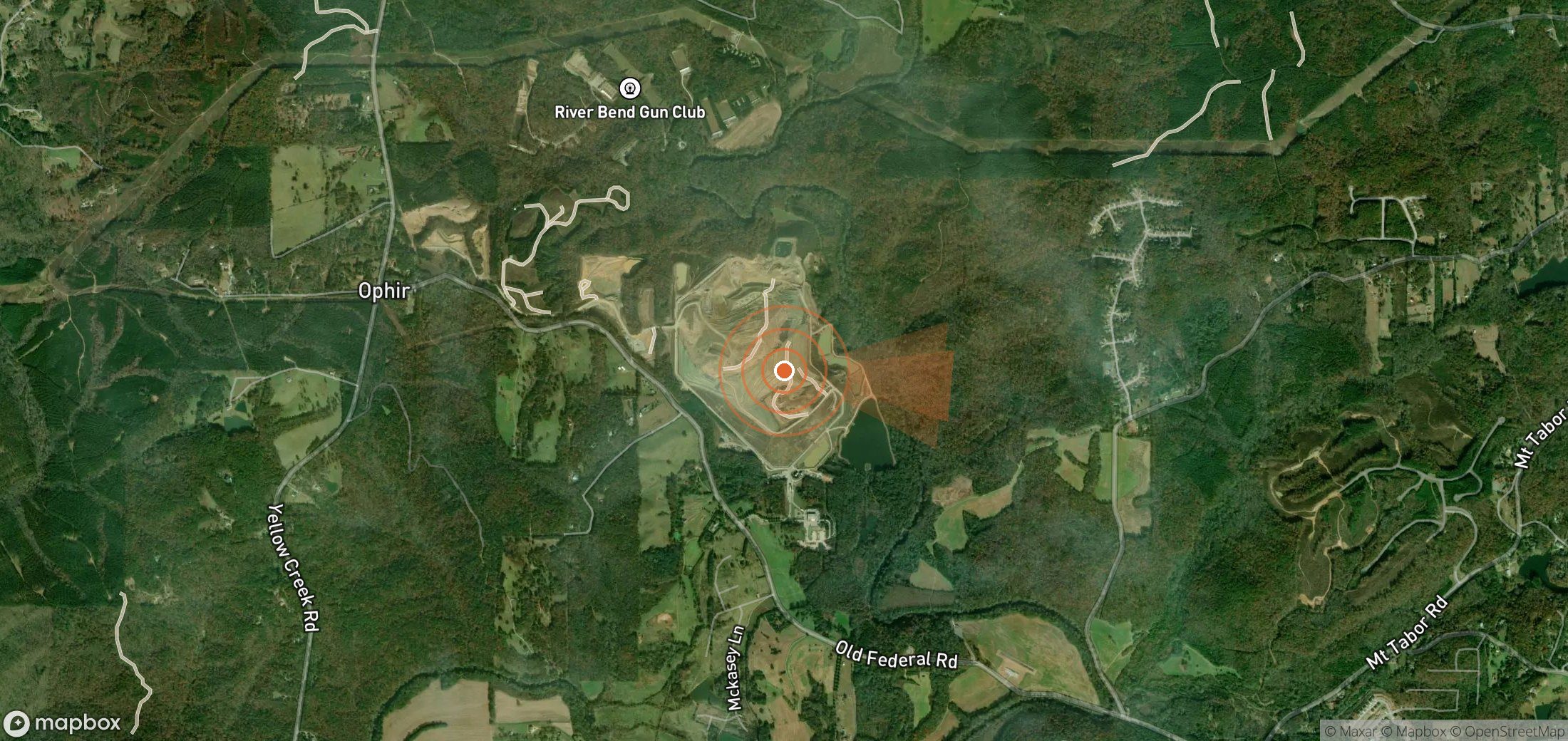 Satellite map of methane plume locations in United States