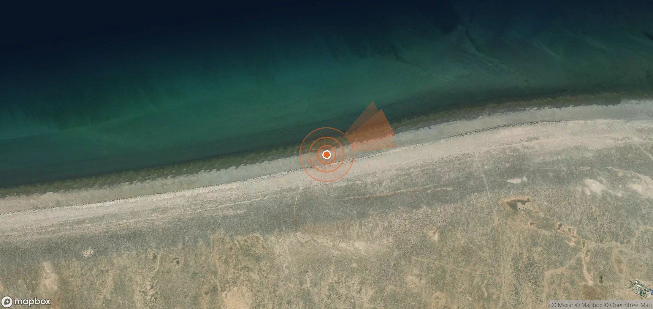 Satellite map of methane plume locations in Turkmenistan