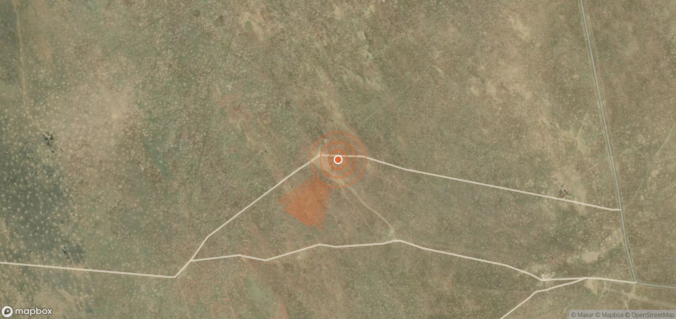 Satellite map of methane plume locations in Turkmenistan