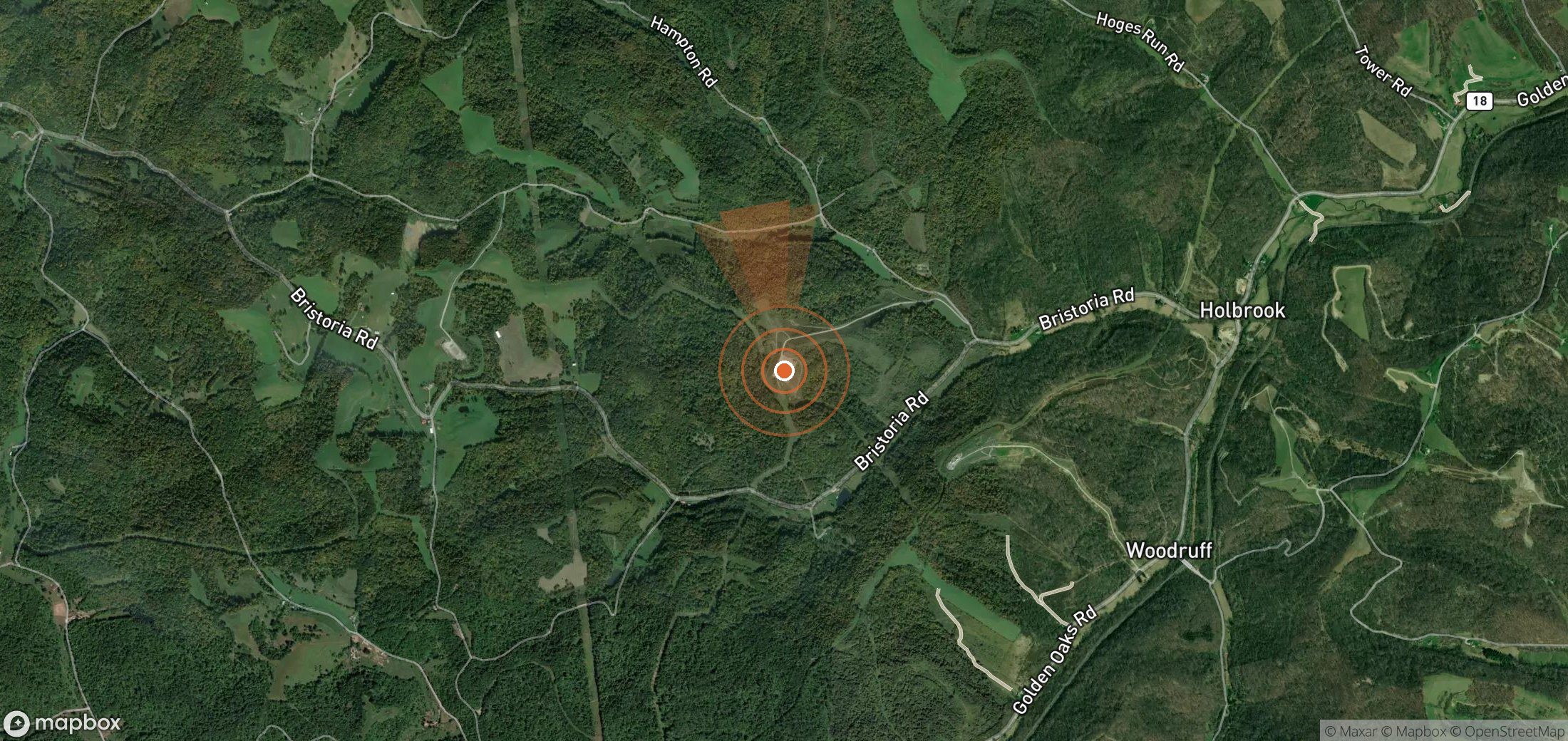 Satellite map of methane plume locations in United States