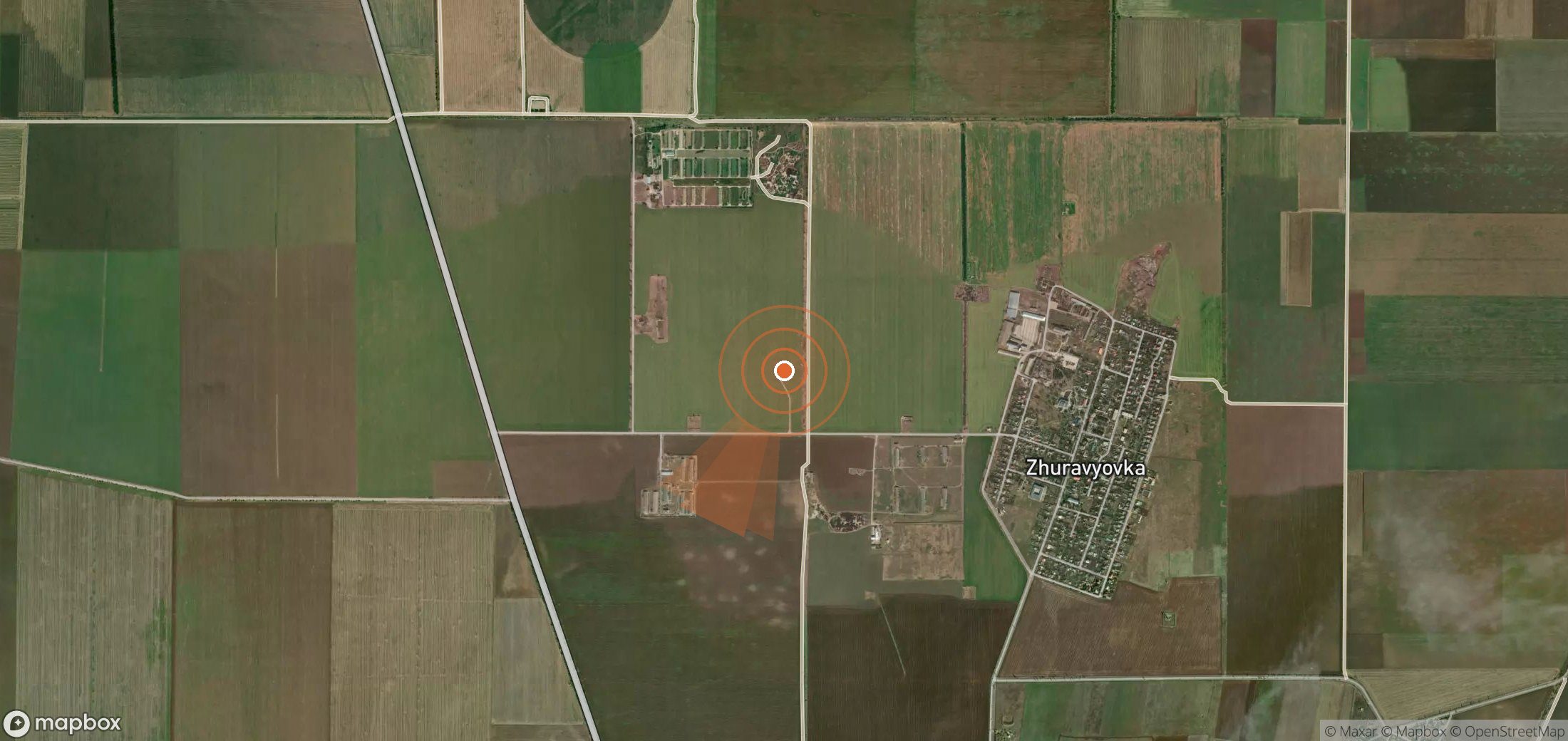 Satellite map of methane plume locations in Ukraine