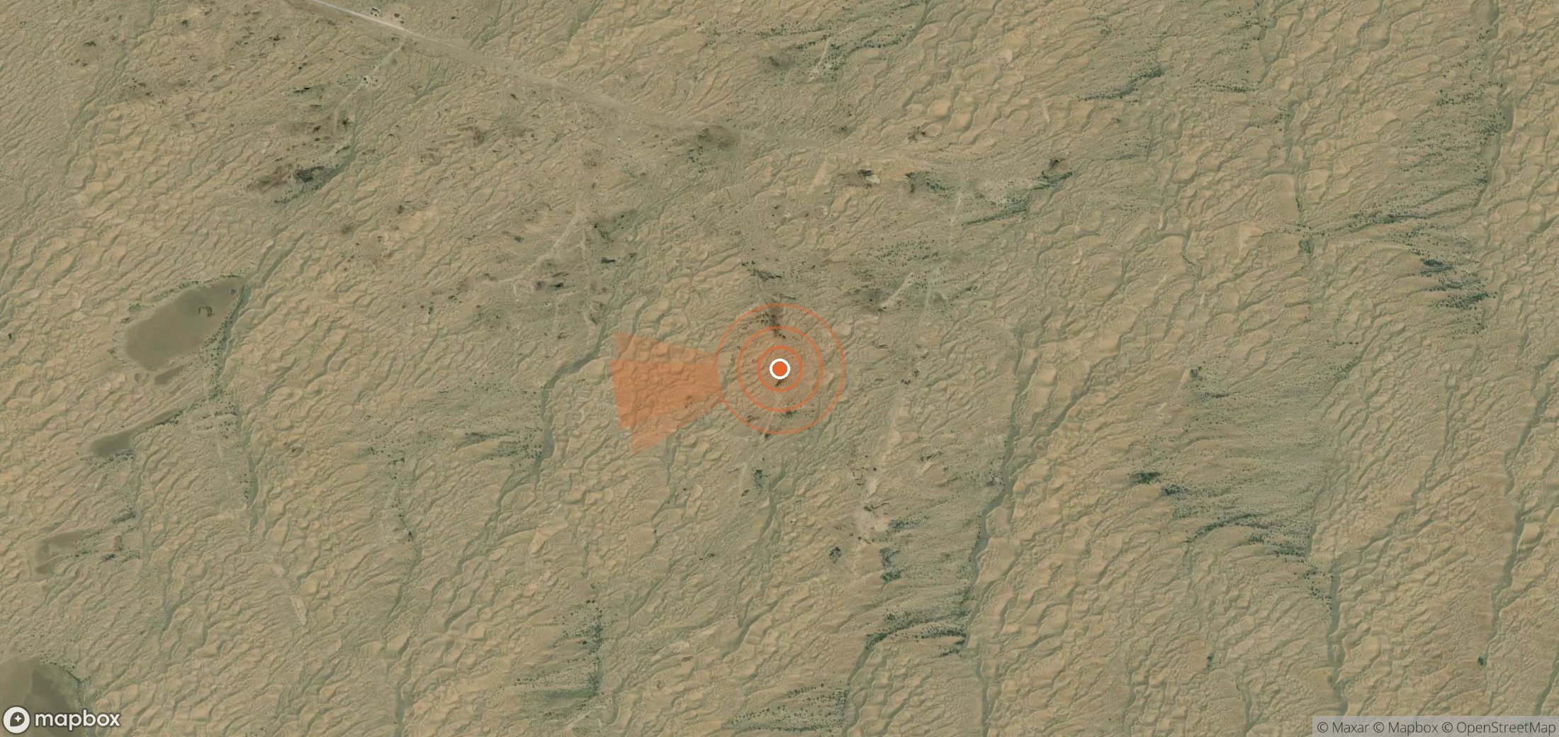 Satellite map of methane plume locations in Turkmenistan