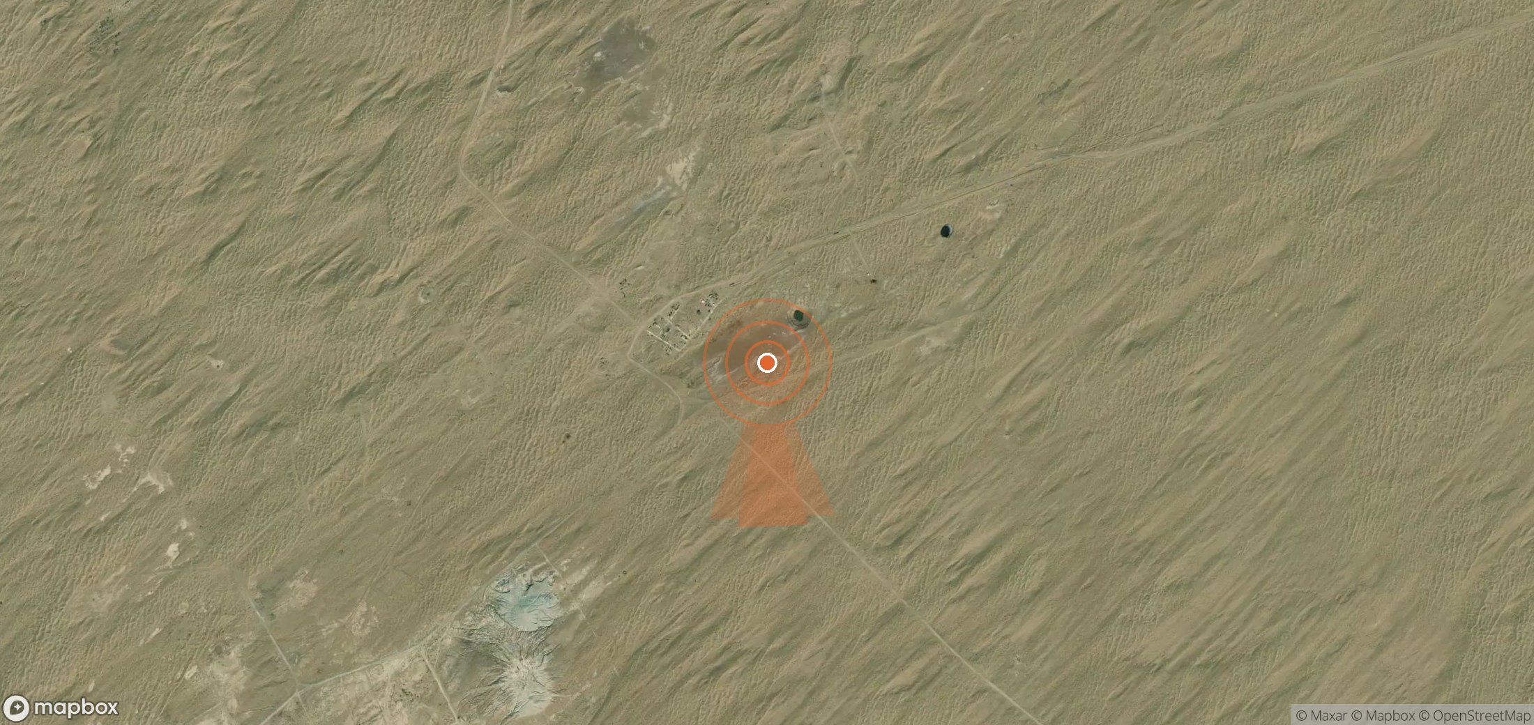 Mapa satelital de plumas de metano en Turkmenistán