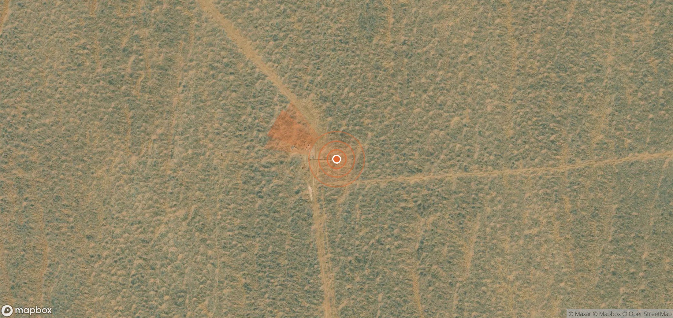 Satellite map of methane plume locations in Turkmenistan