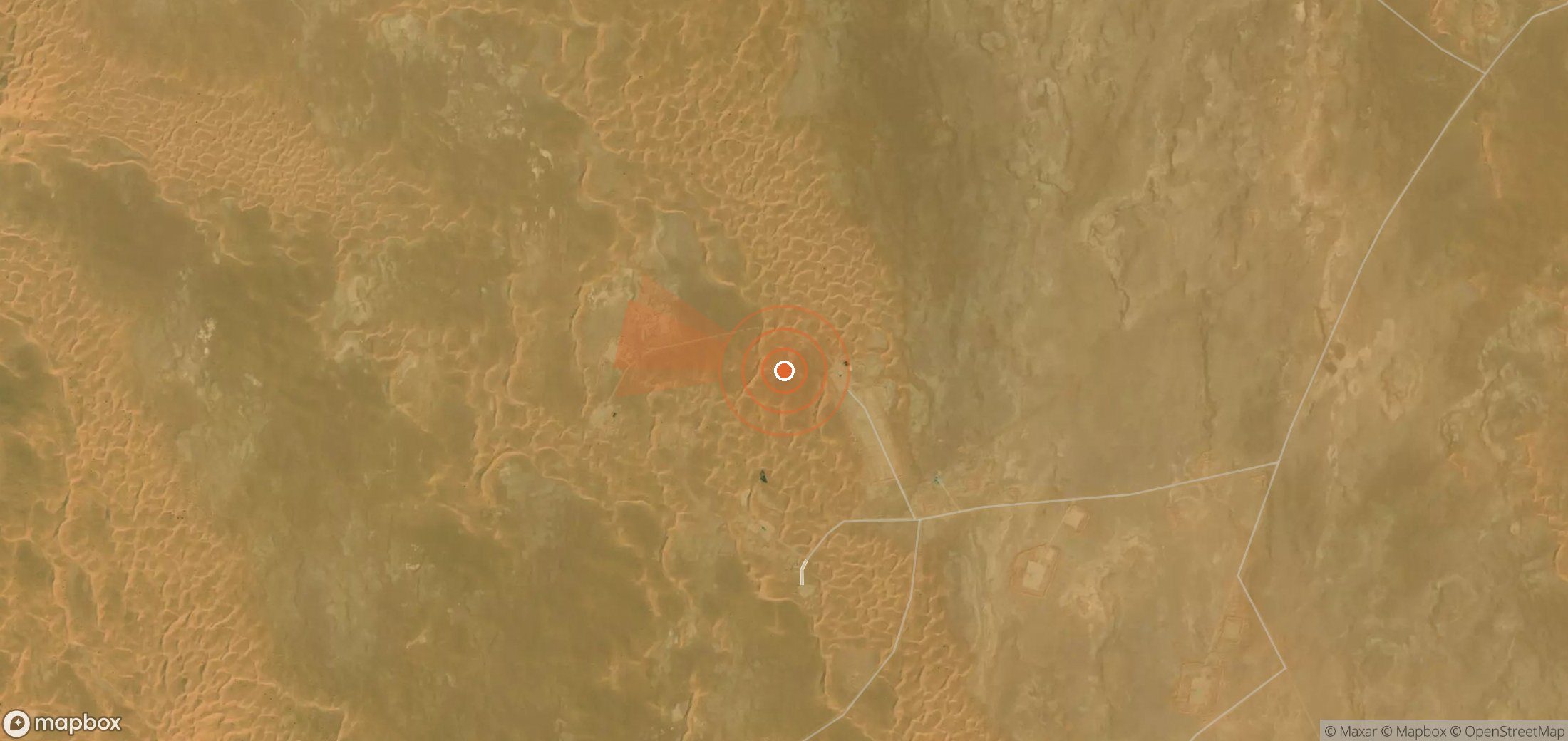 Mapa satelital de plumas de metano en Argelia