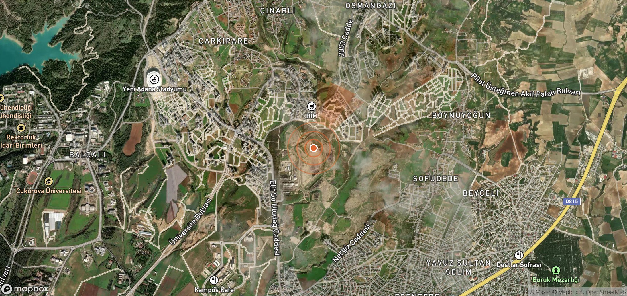 Mapa satelital de plumas de metano en Turquía