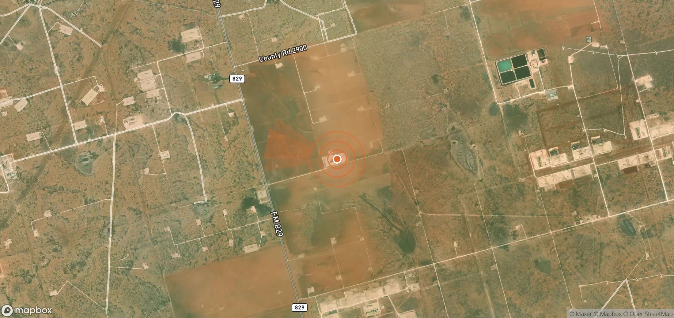 Satellite map of methane plume locations in United States