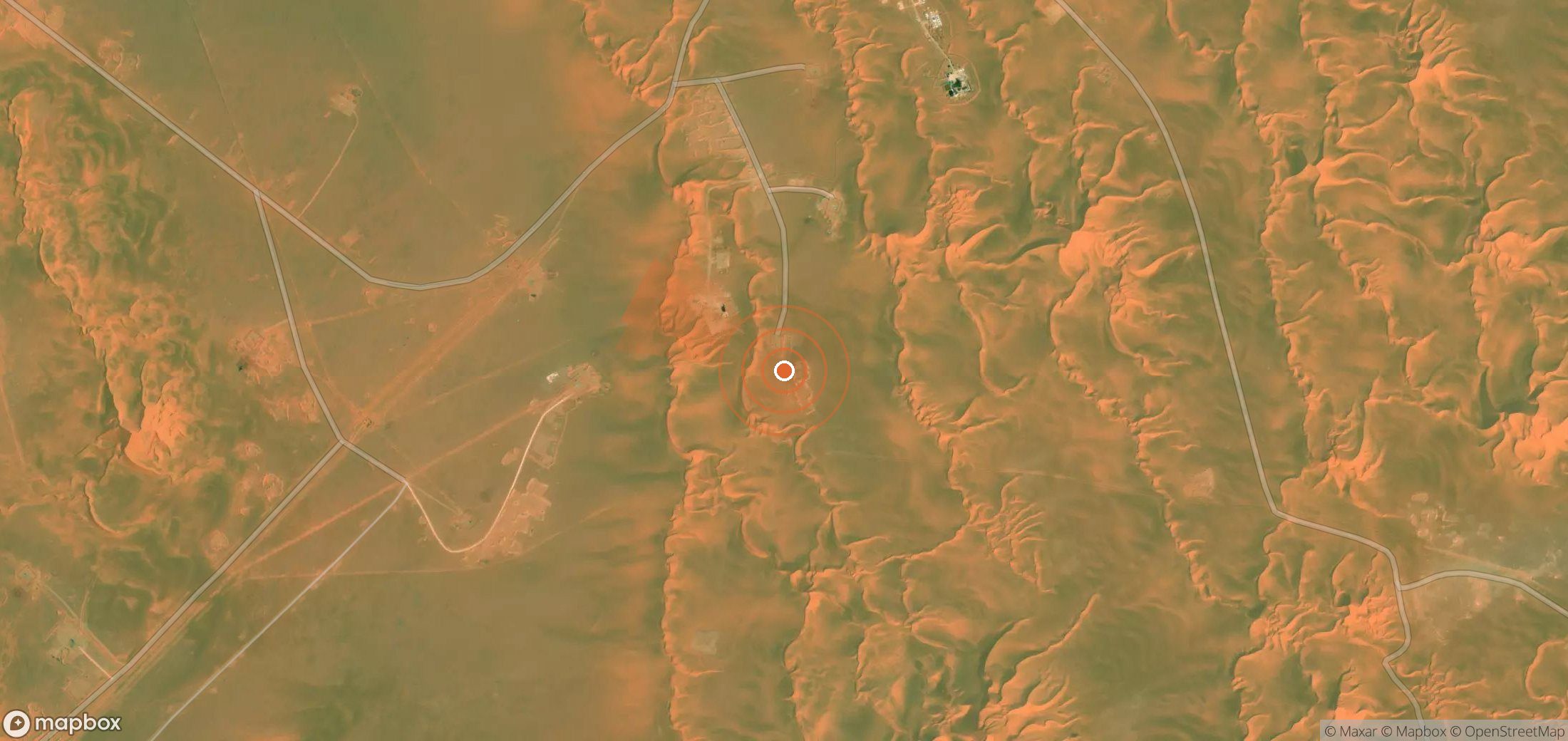 Satellite map of methane plume locations in Algeria