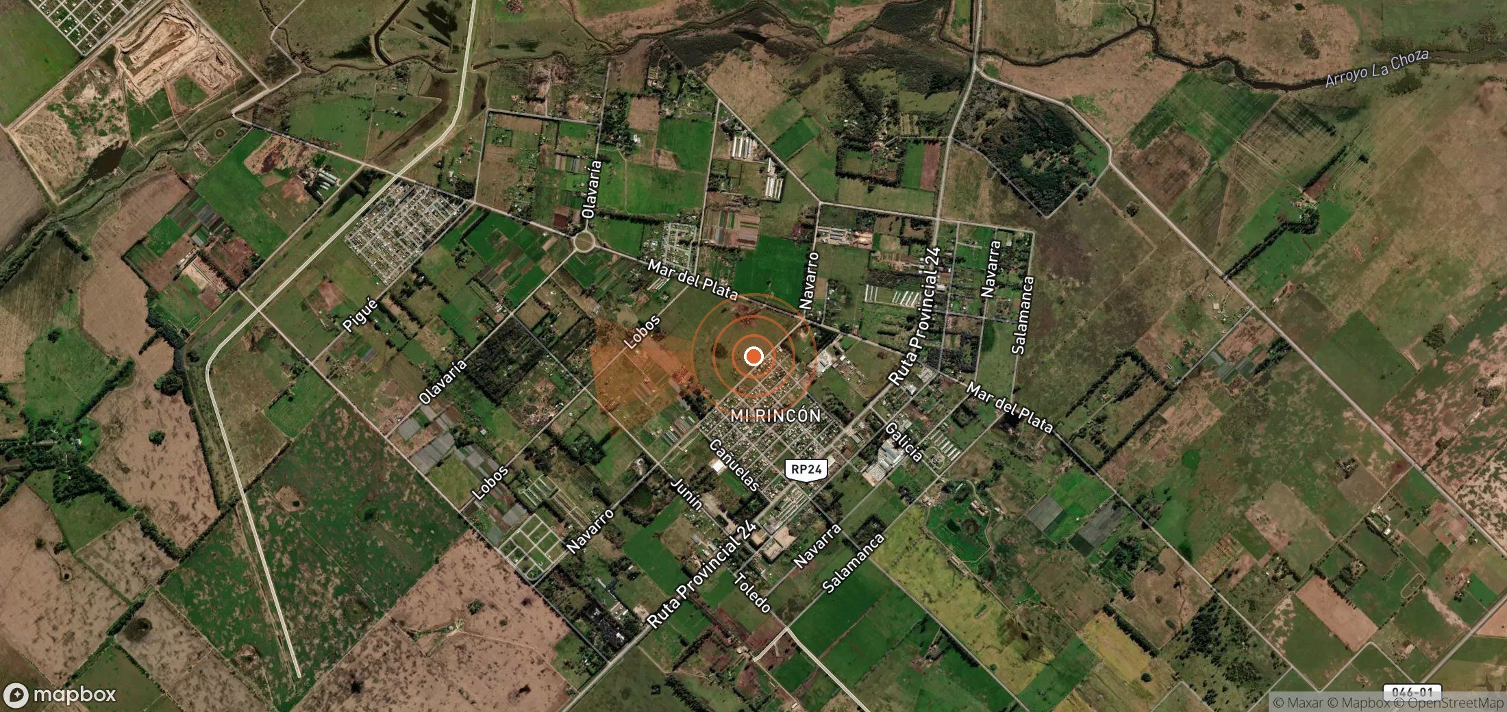 Satellite map of methane plume locations in Argentina