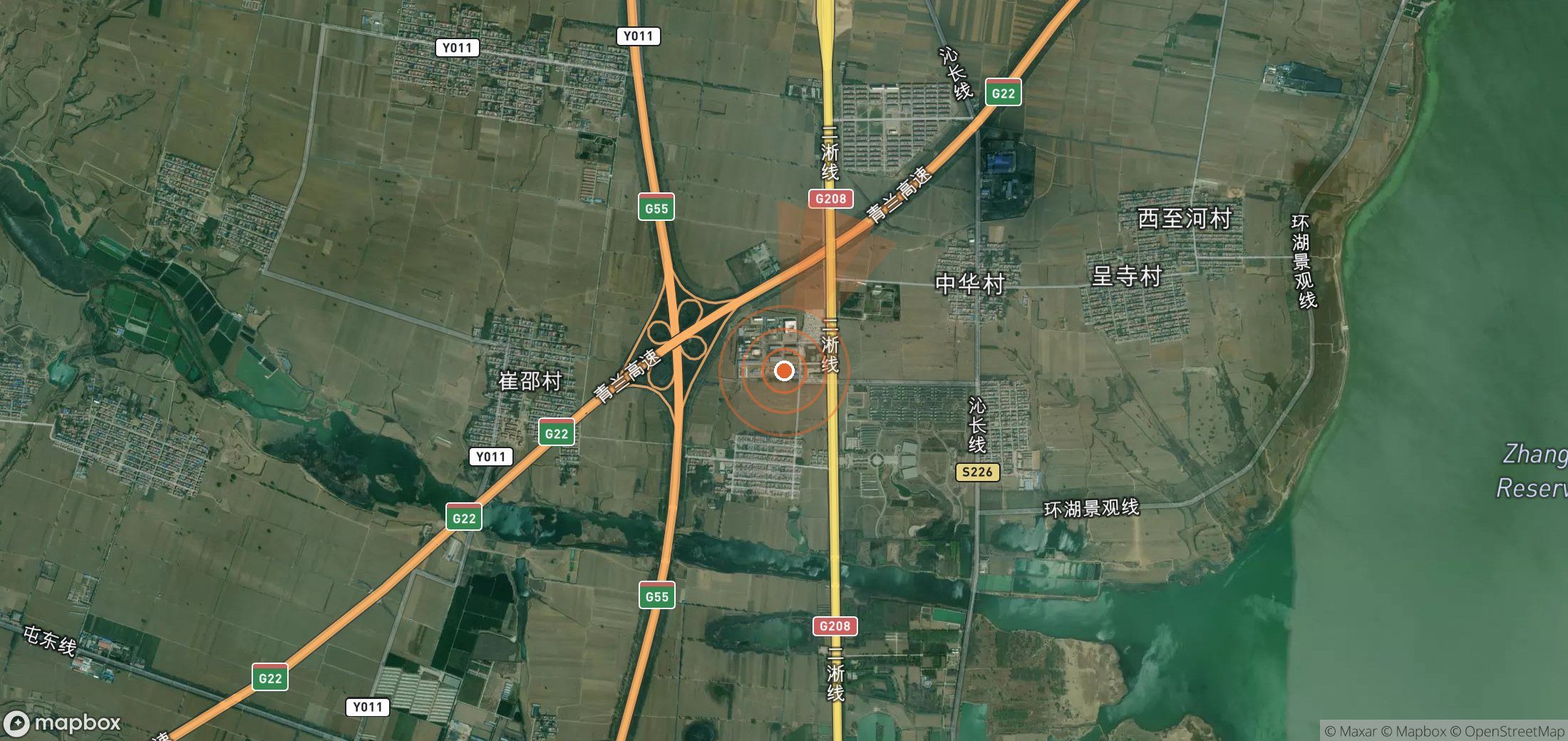 Mapa satelital de plumas de metano en China