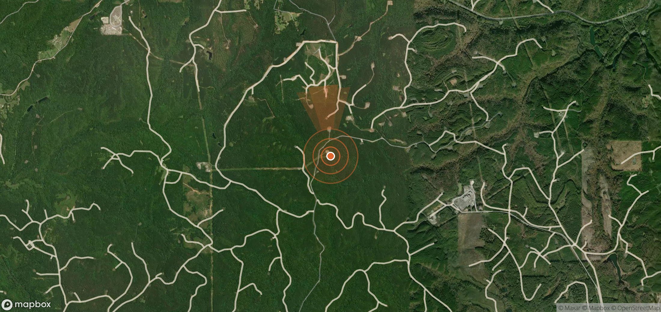Satellite map of methane plume locations in United States