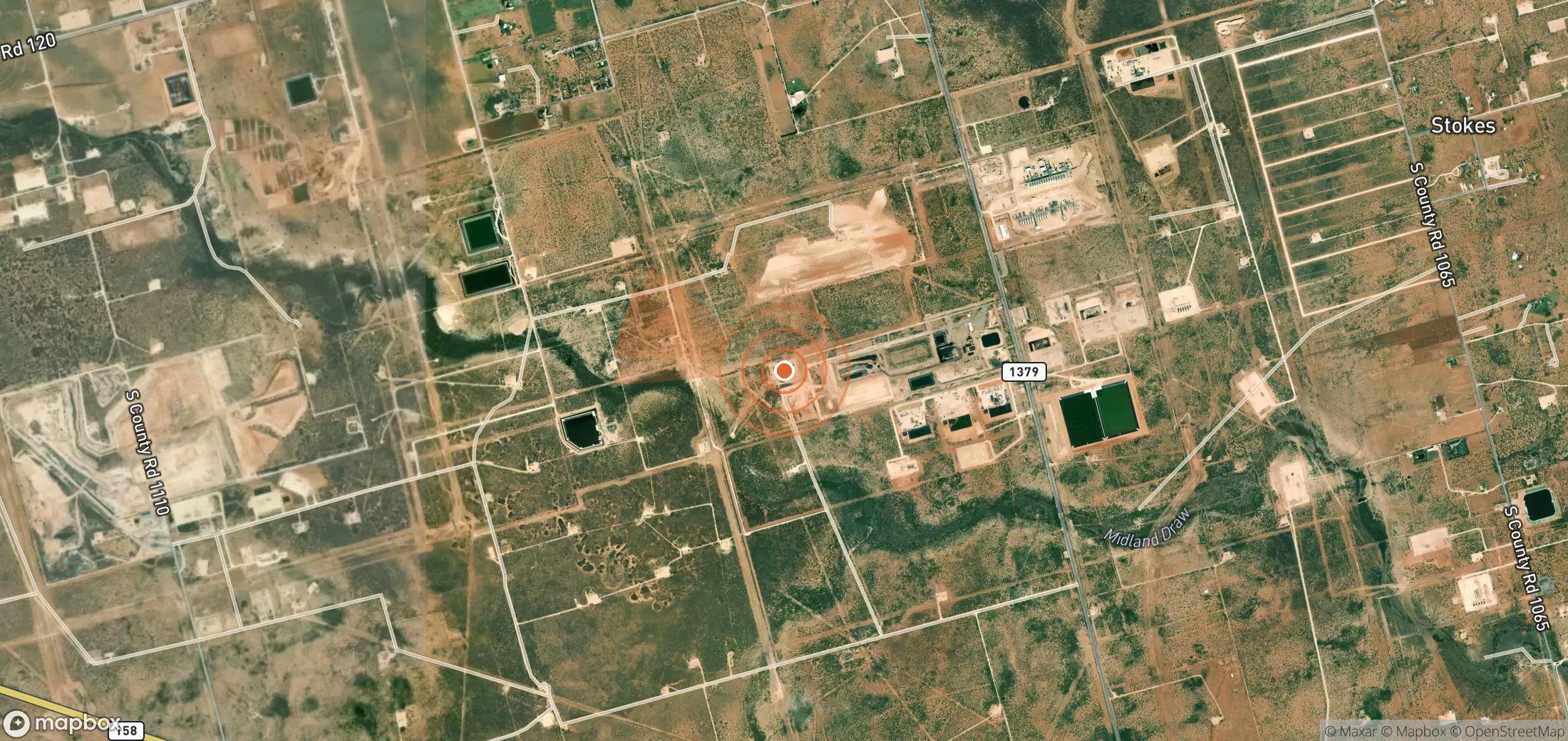 Satellite map of methane plume locations in United States
