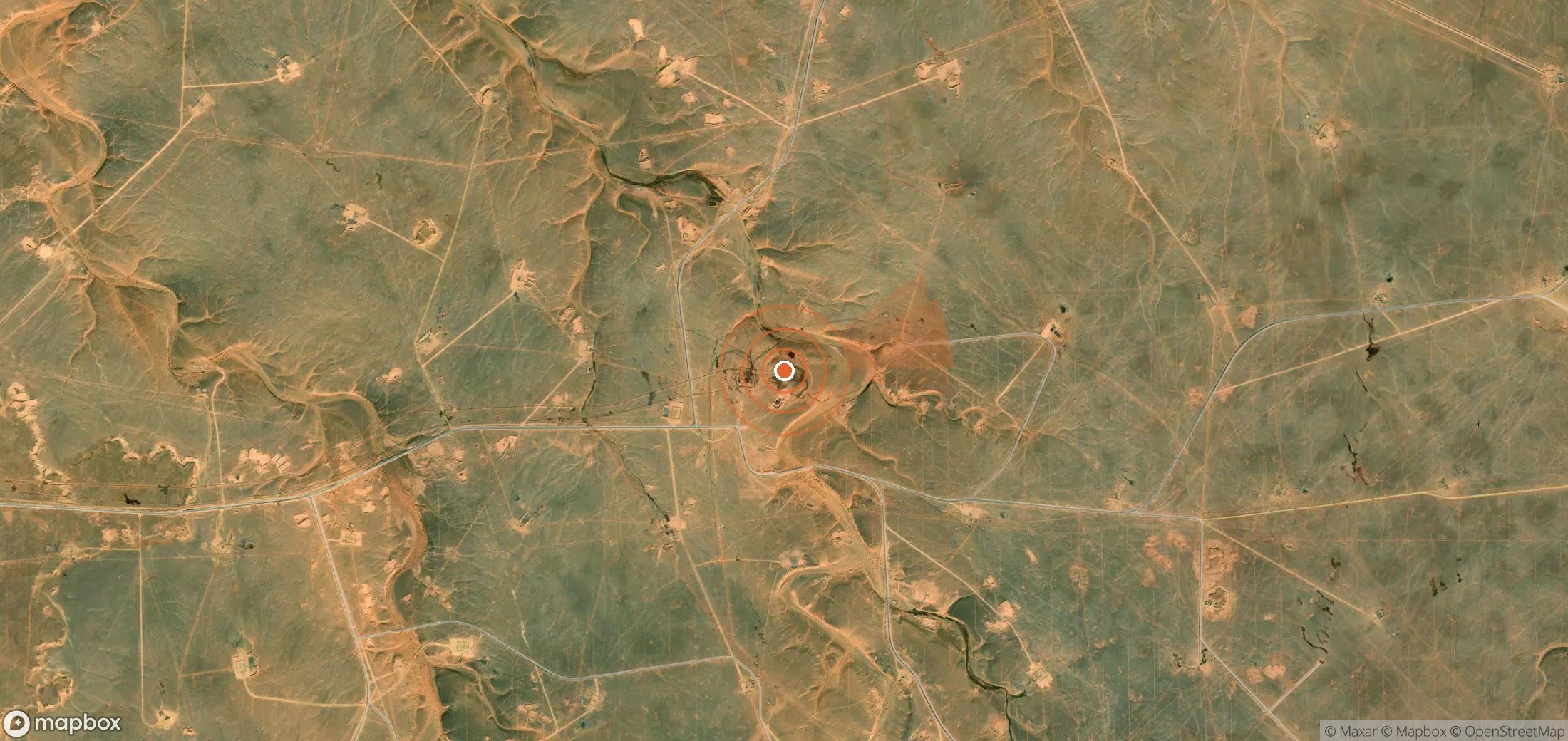 Mapa satelital de plumas de metano en Argelia
