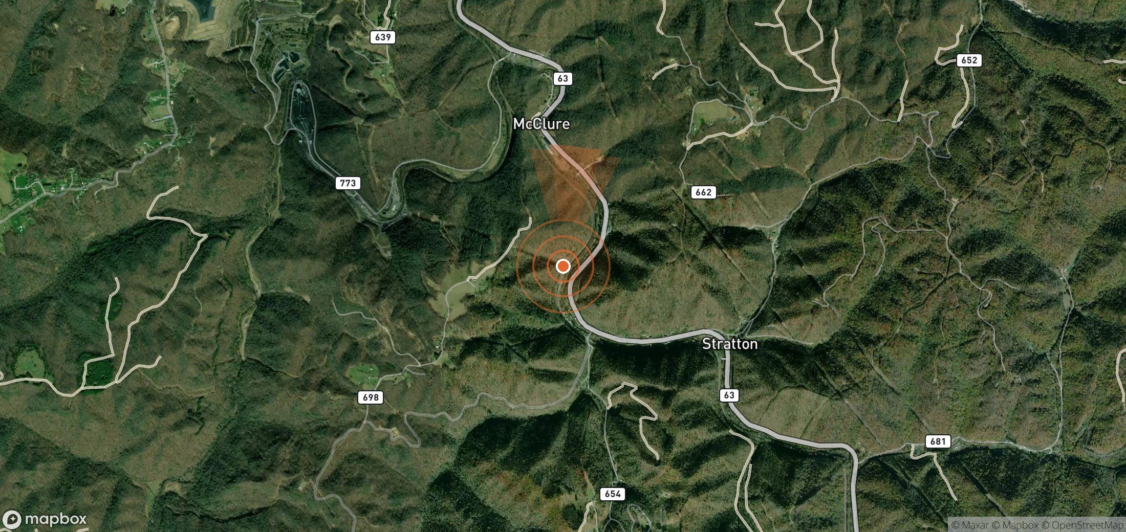 Satellite map of methane plume locations in United States