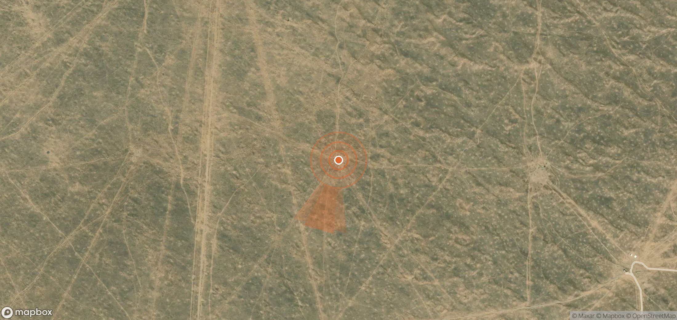 Satellite map of methane plume locations in Turkmenistan