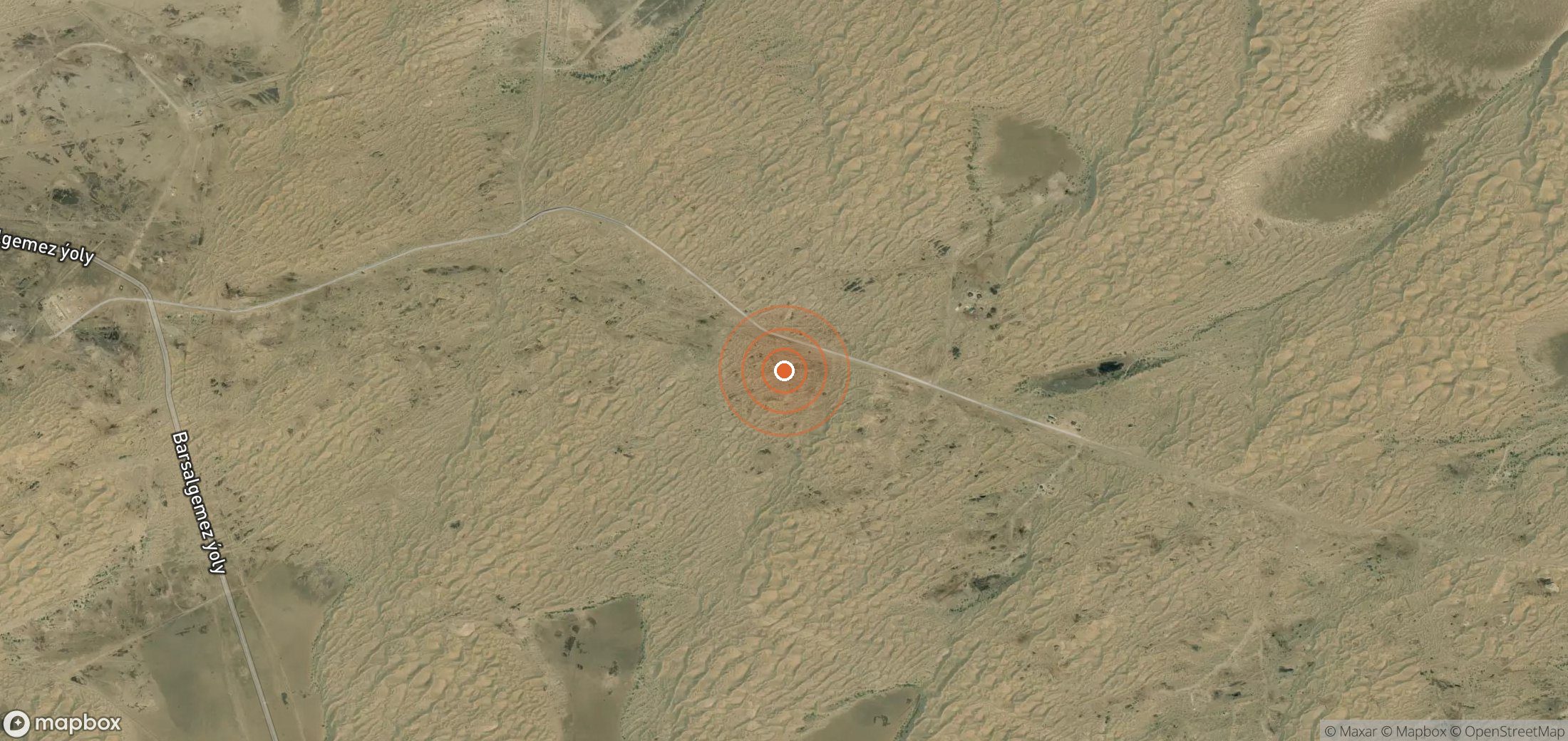 Mapa satelital de plumas de metano en Turkmenistán