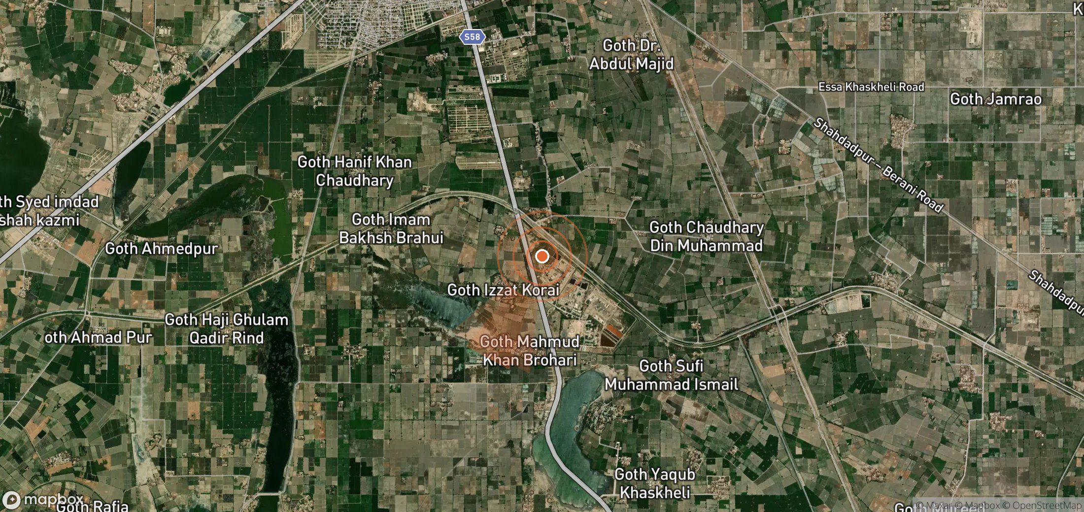 Satellite map of methane plume locations in Pakistan