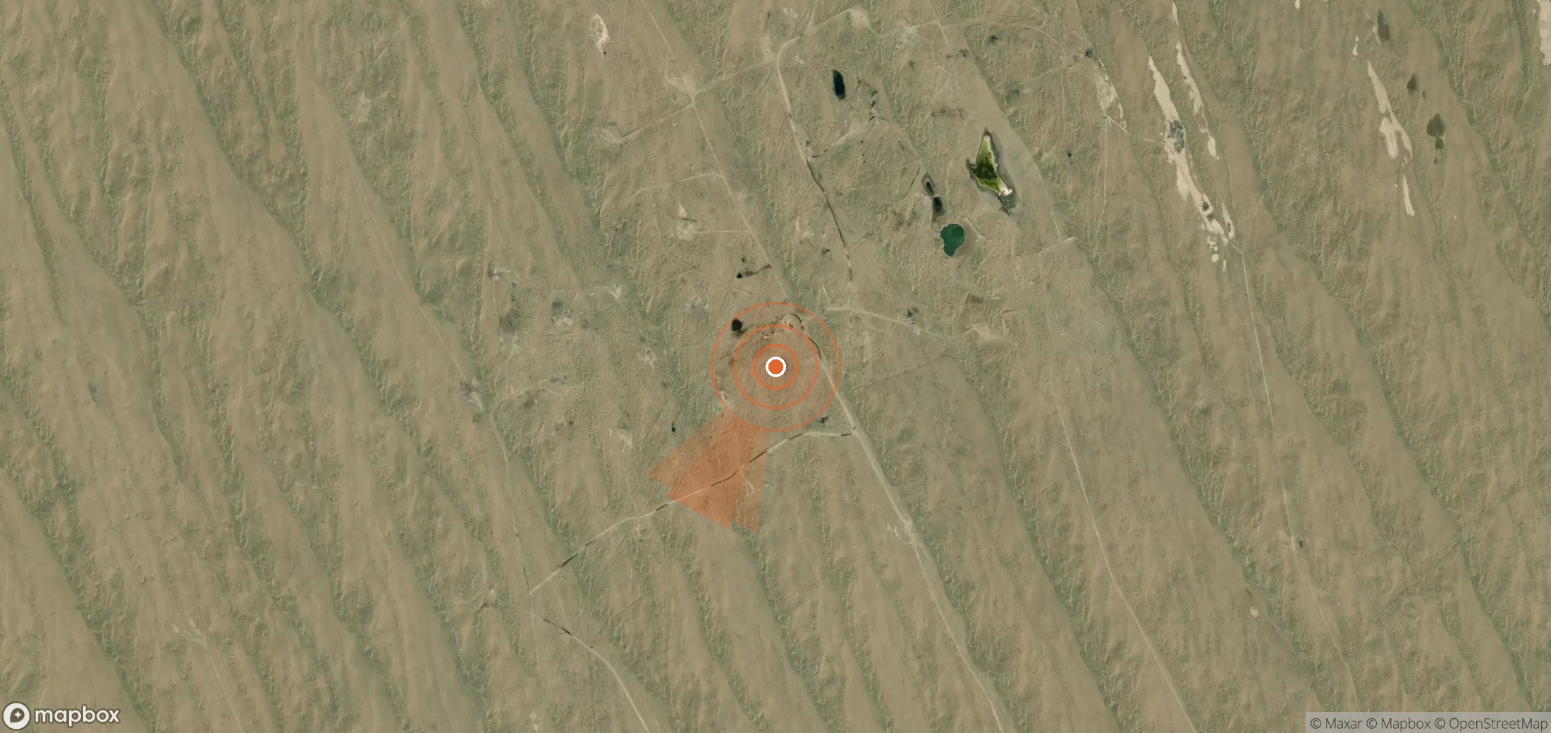 Mapa satelital de plumas de metano en Turkmenistán