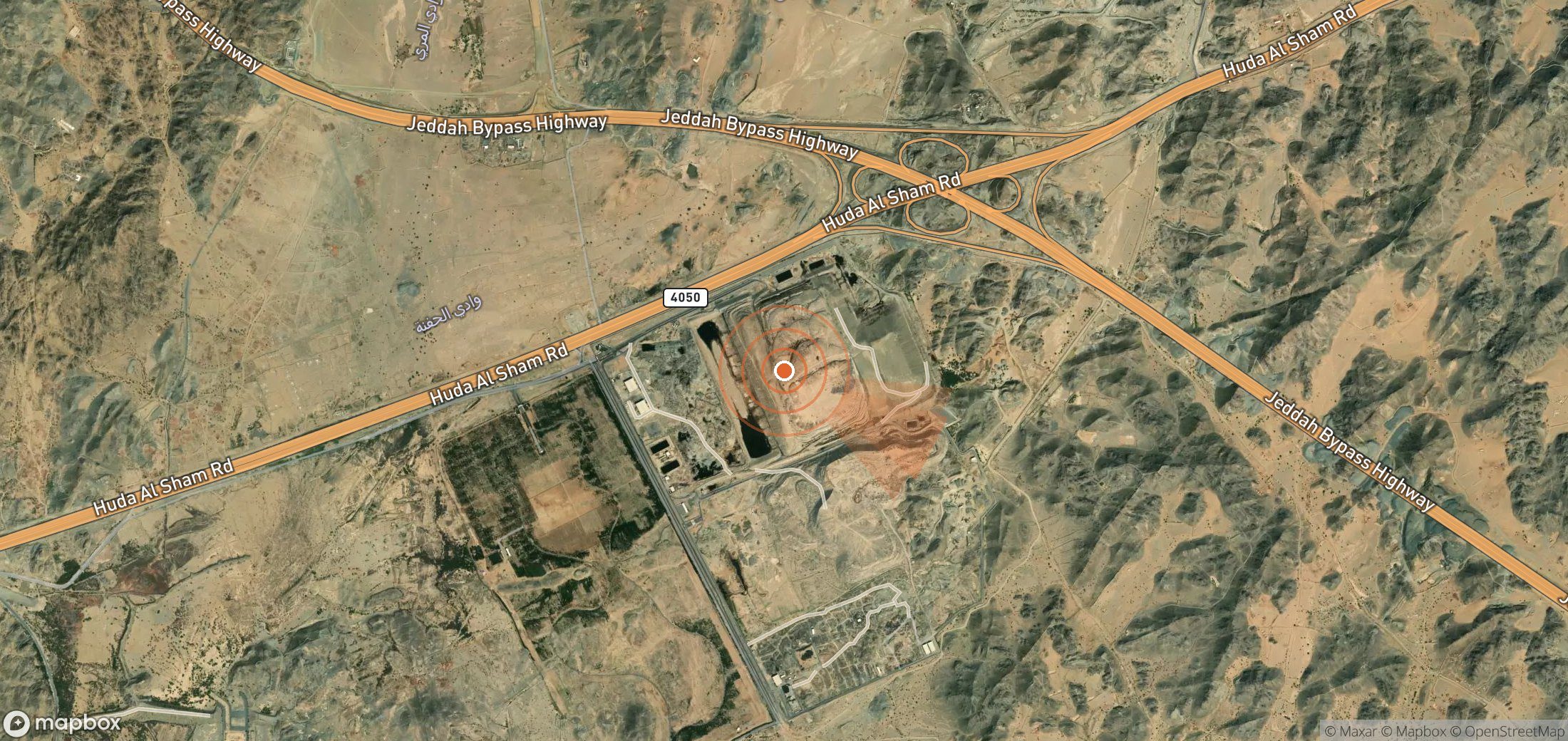 Satellite map of methane plume locations in Saudi Arabia