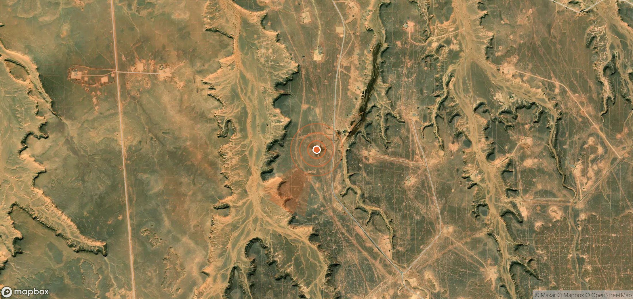 Satellite map of methane plume locations in Algeria