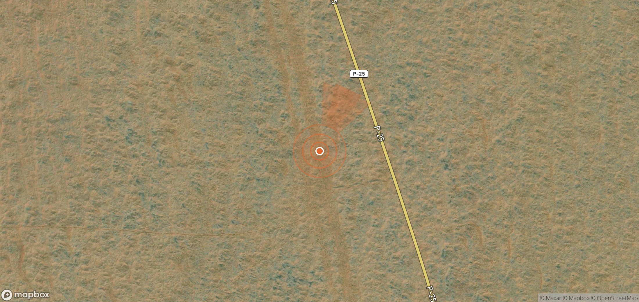 Mapa satelital de plumas de metano en Turkmenistán