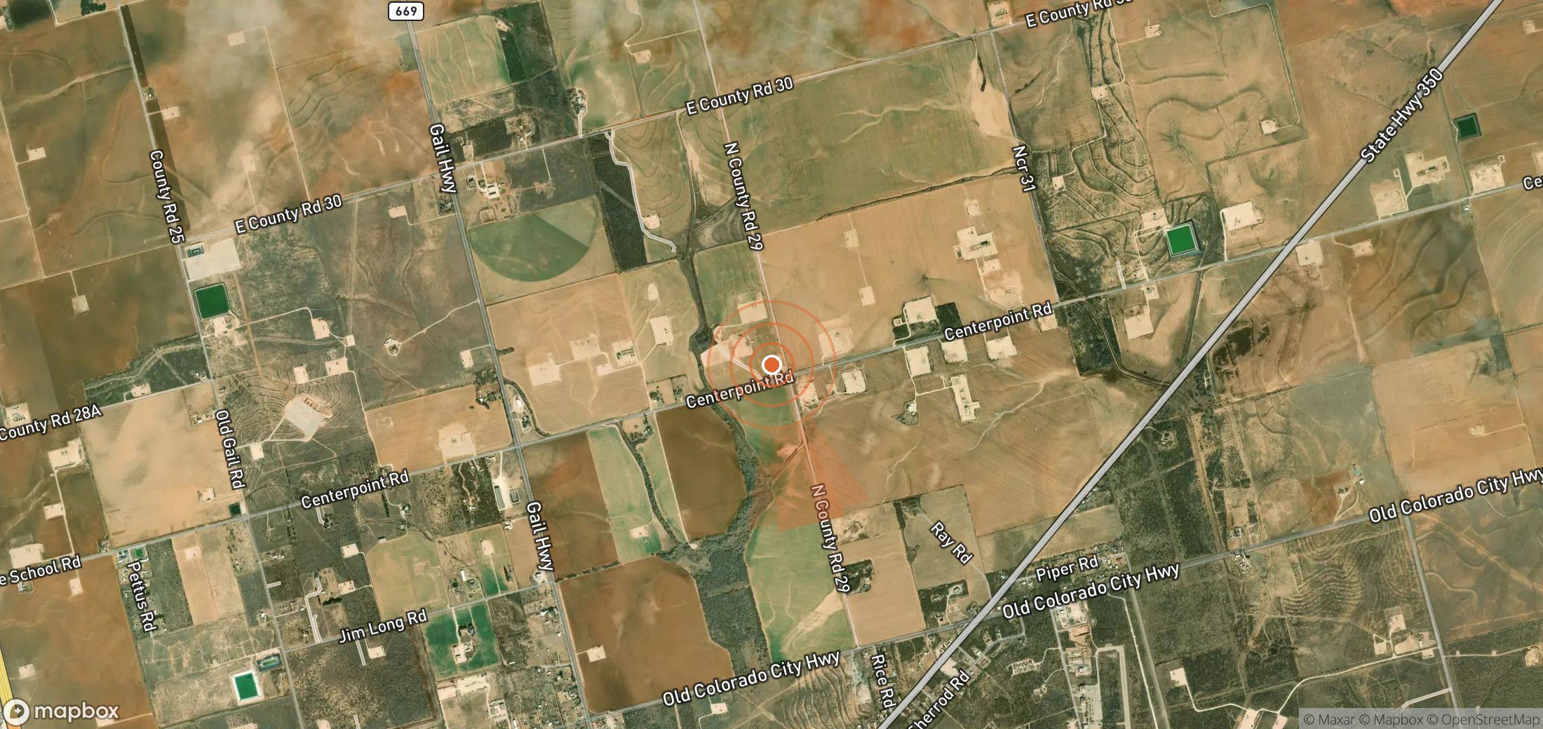 Satellite map of methane plume locations in United States