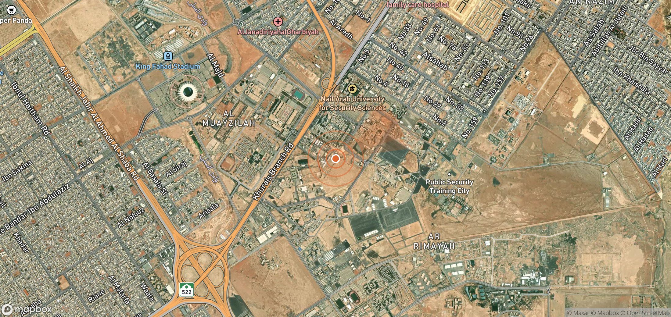 Satellite map of methane plume locations in Saudi Arabia