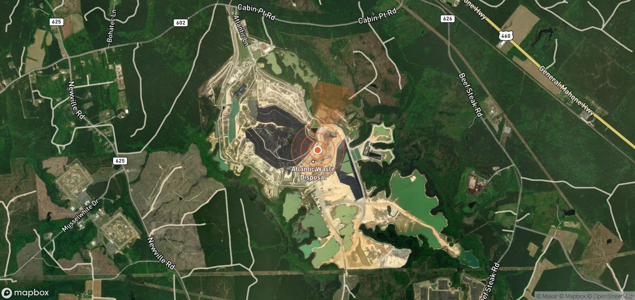Satellite map of methane plume locations in United States