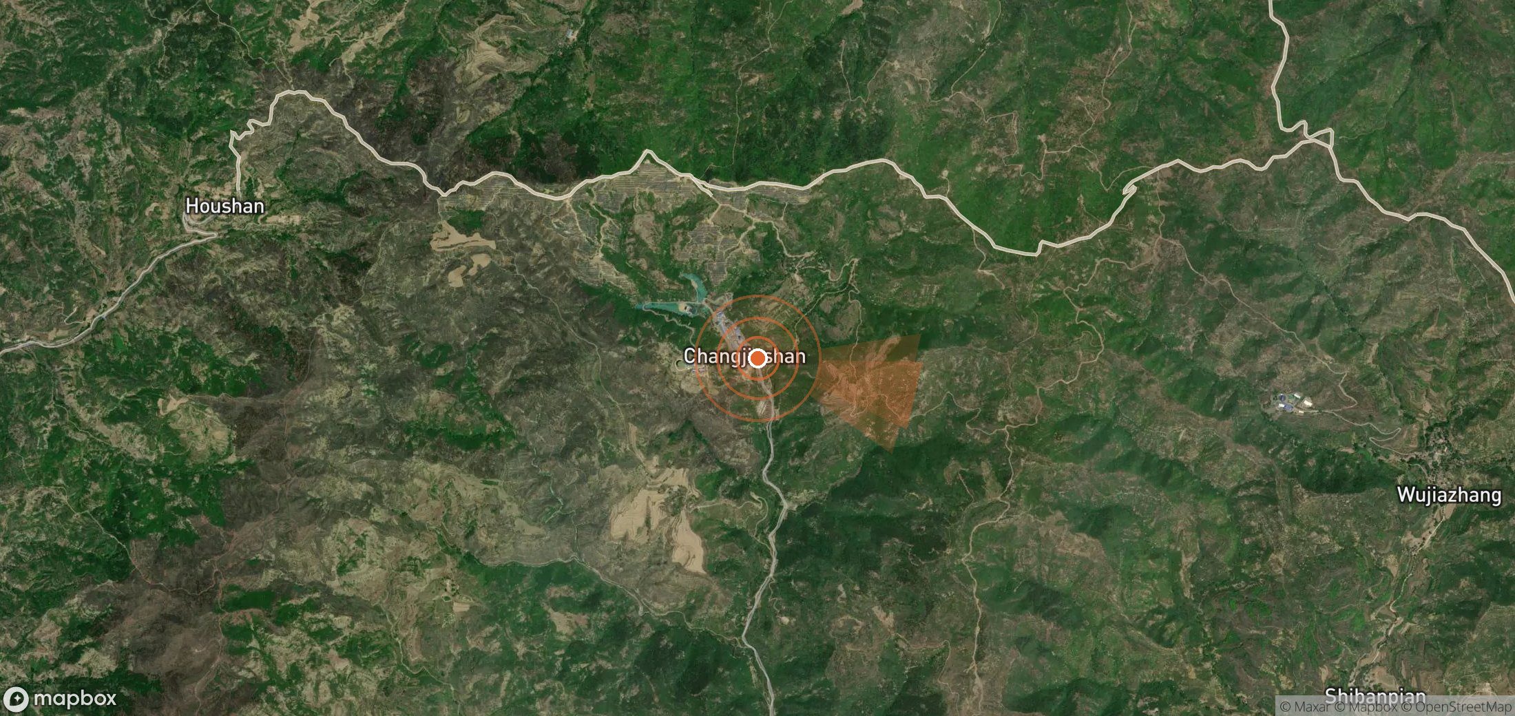 Mapa satelital de plumas de metano en China
