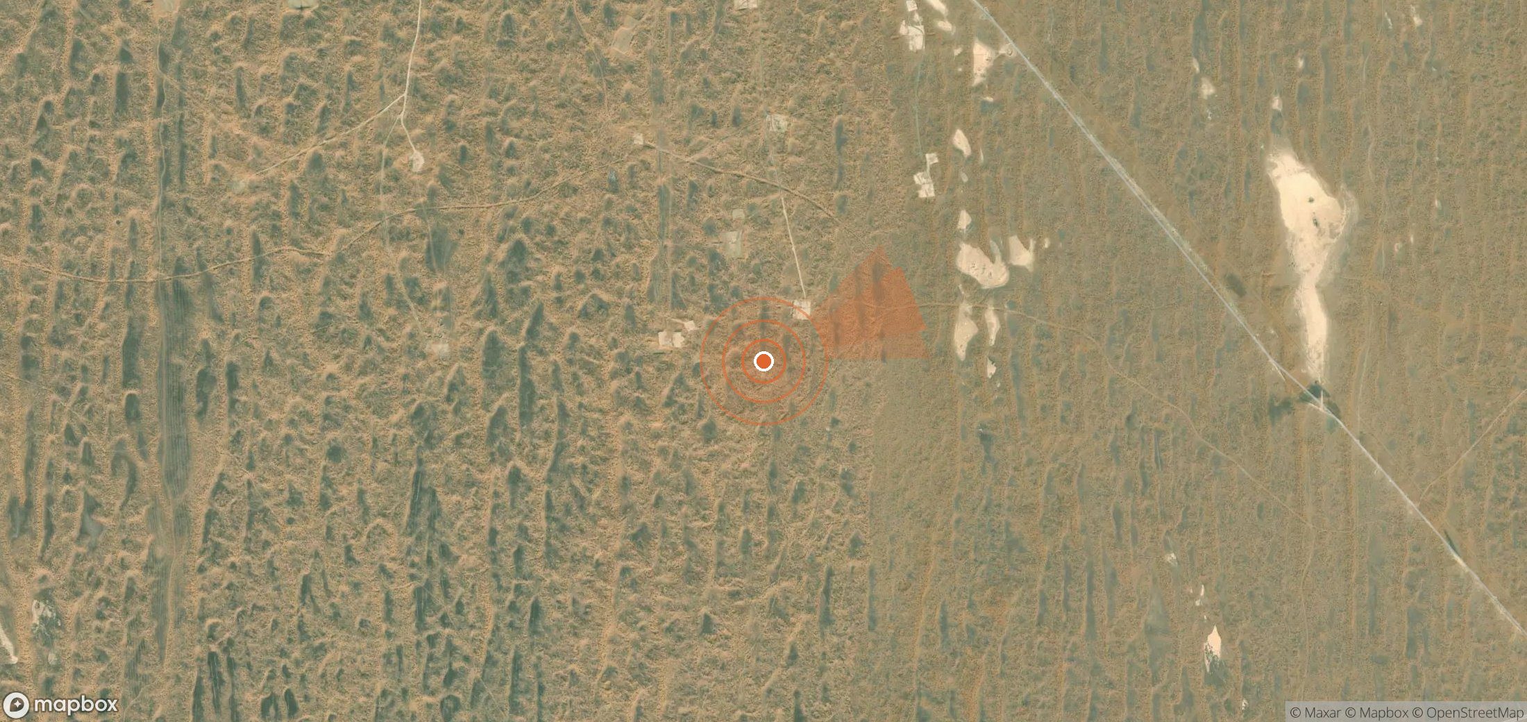 Mapa satelital de plumas de metano en Uzbekistán