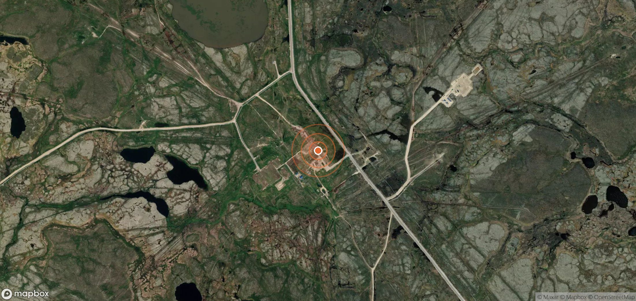 Satellite map of methane plume locations in Russia