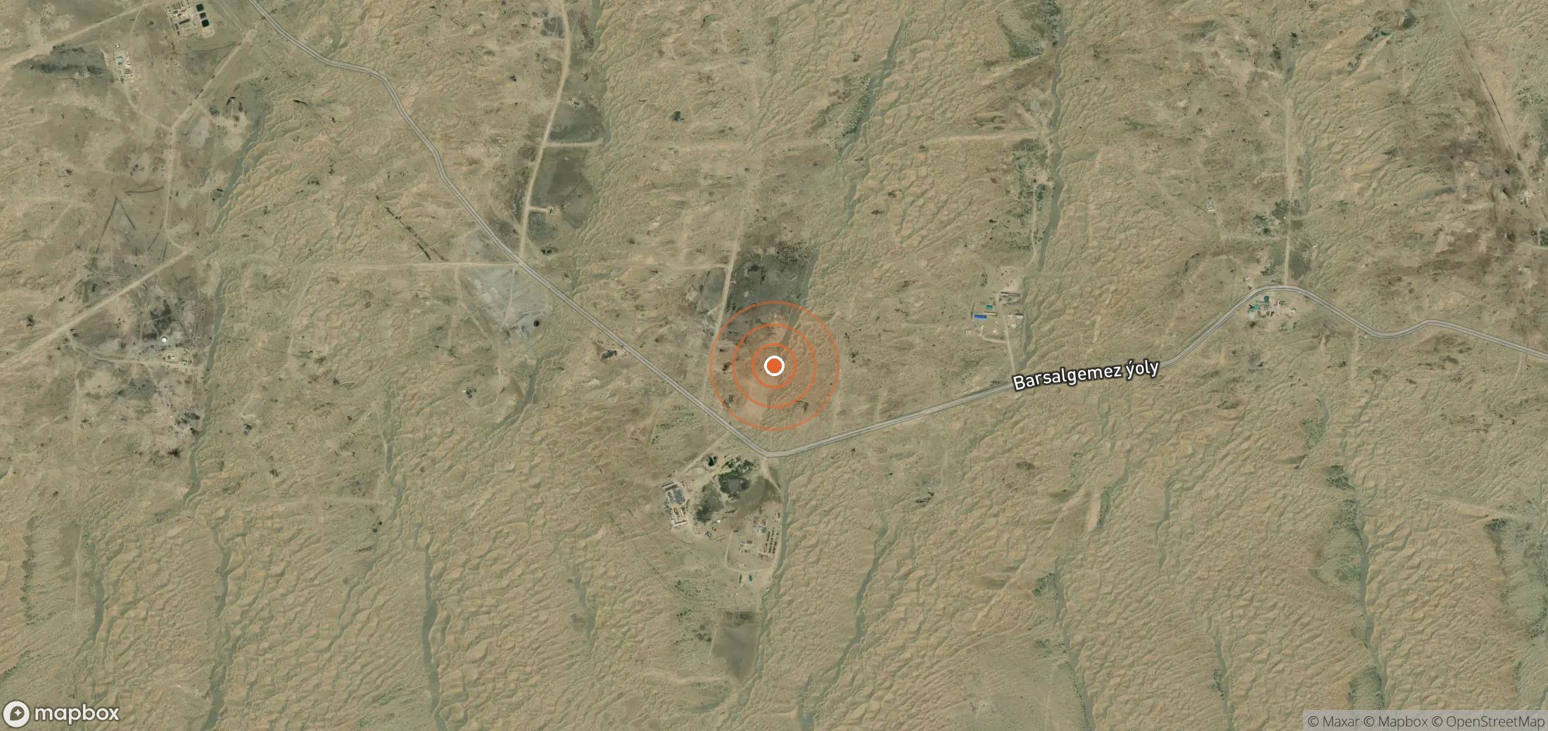 Mapa satelital de plumas de metano en Turkmenistán
