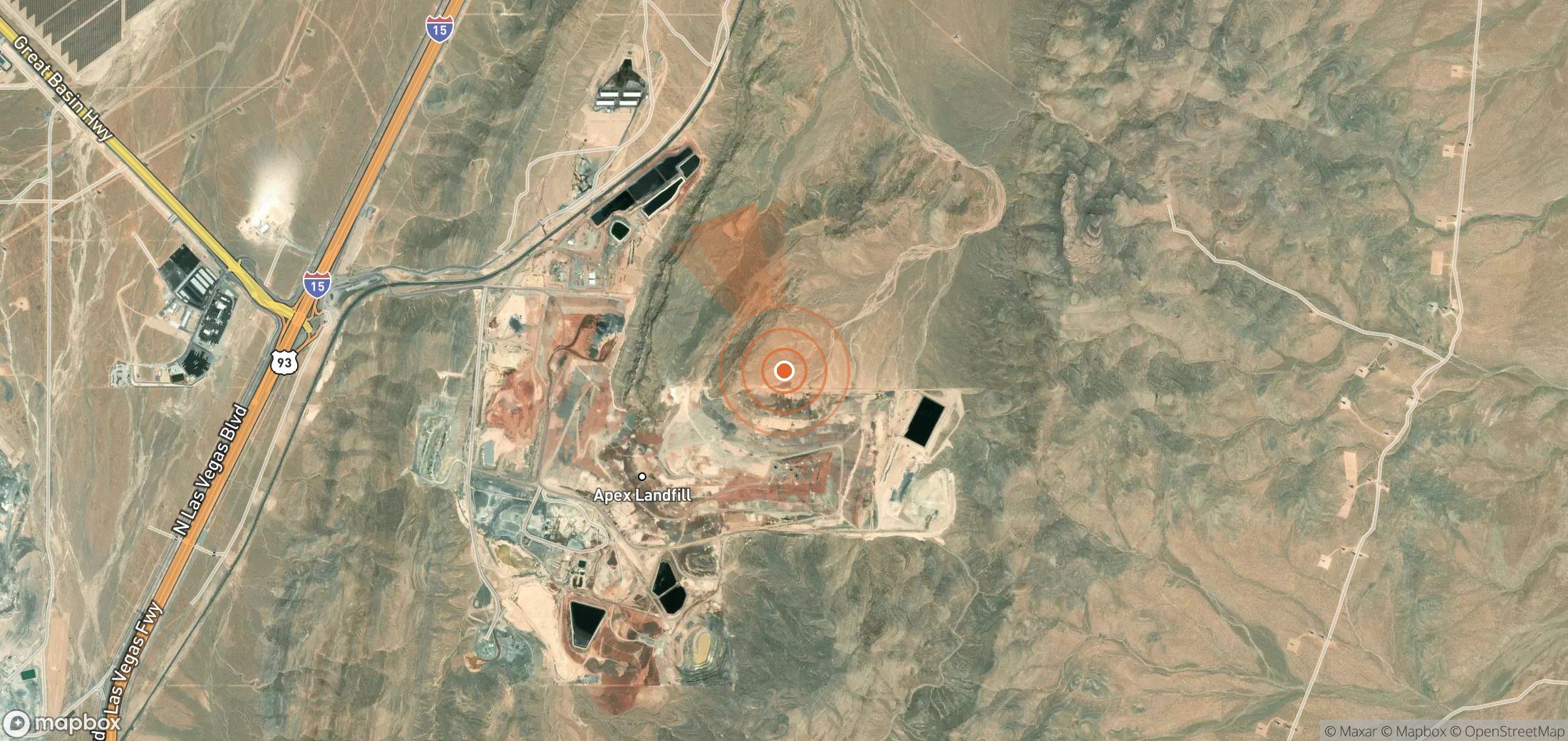 Mapa satelital de plumas de metano en Estados Unidos