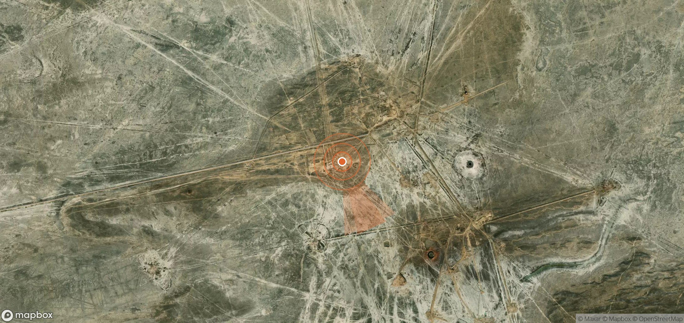 Mapa satelital de plumas de metano en Turkmenistán