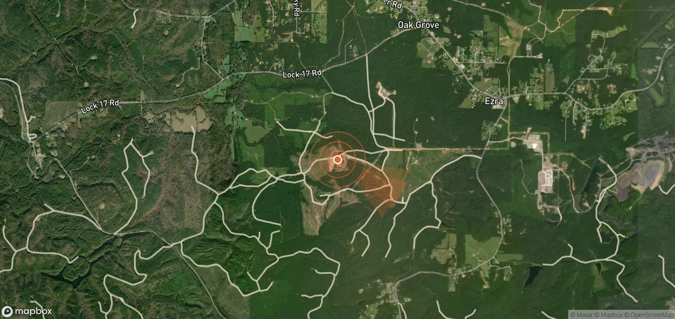 Satellite map of methane plume locations in United States