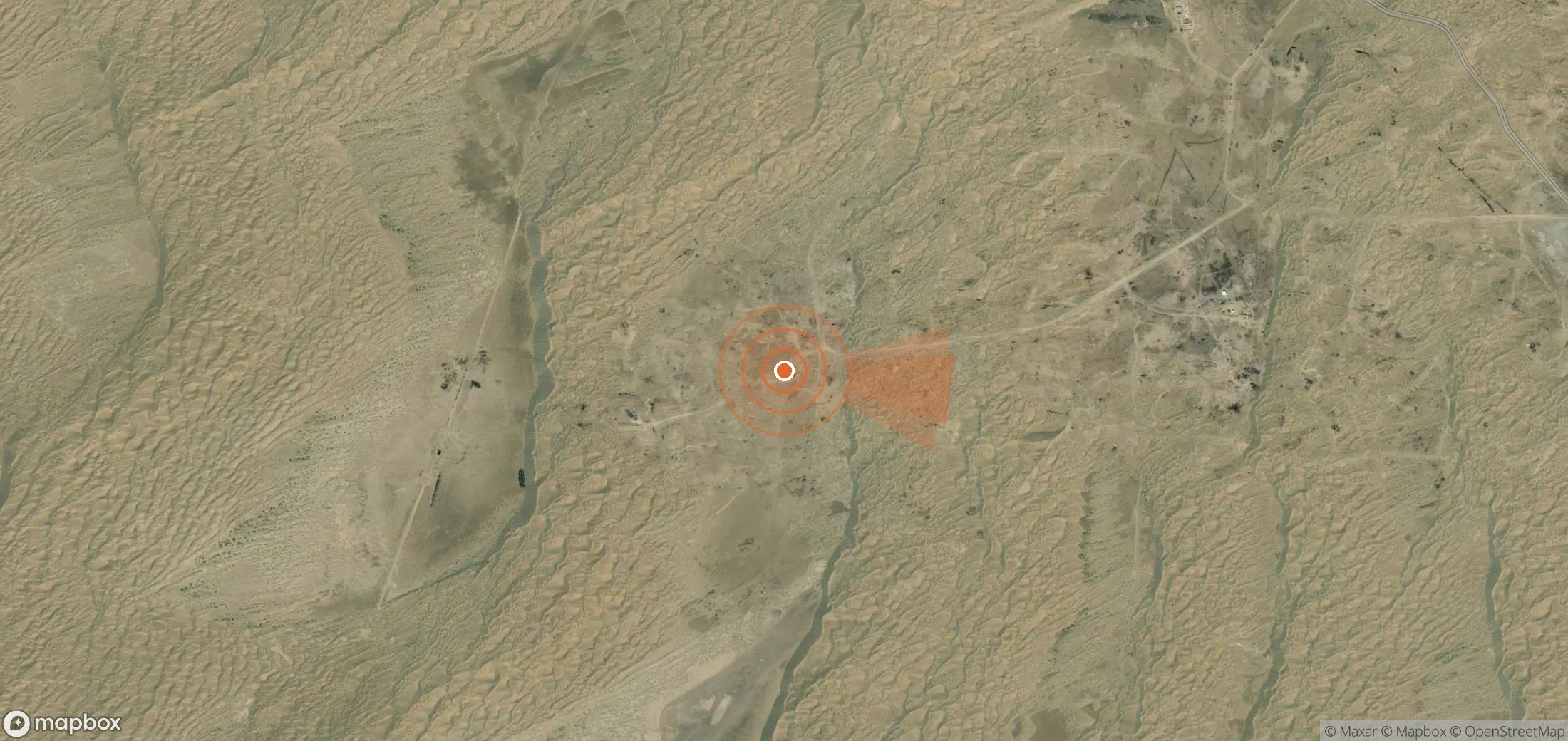 Mapa satelital de plumas de metano en Turkmenistán