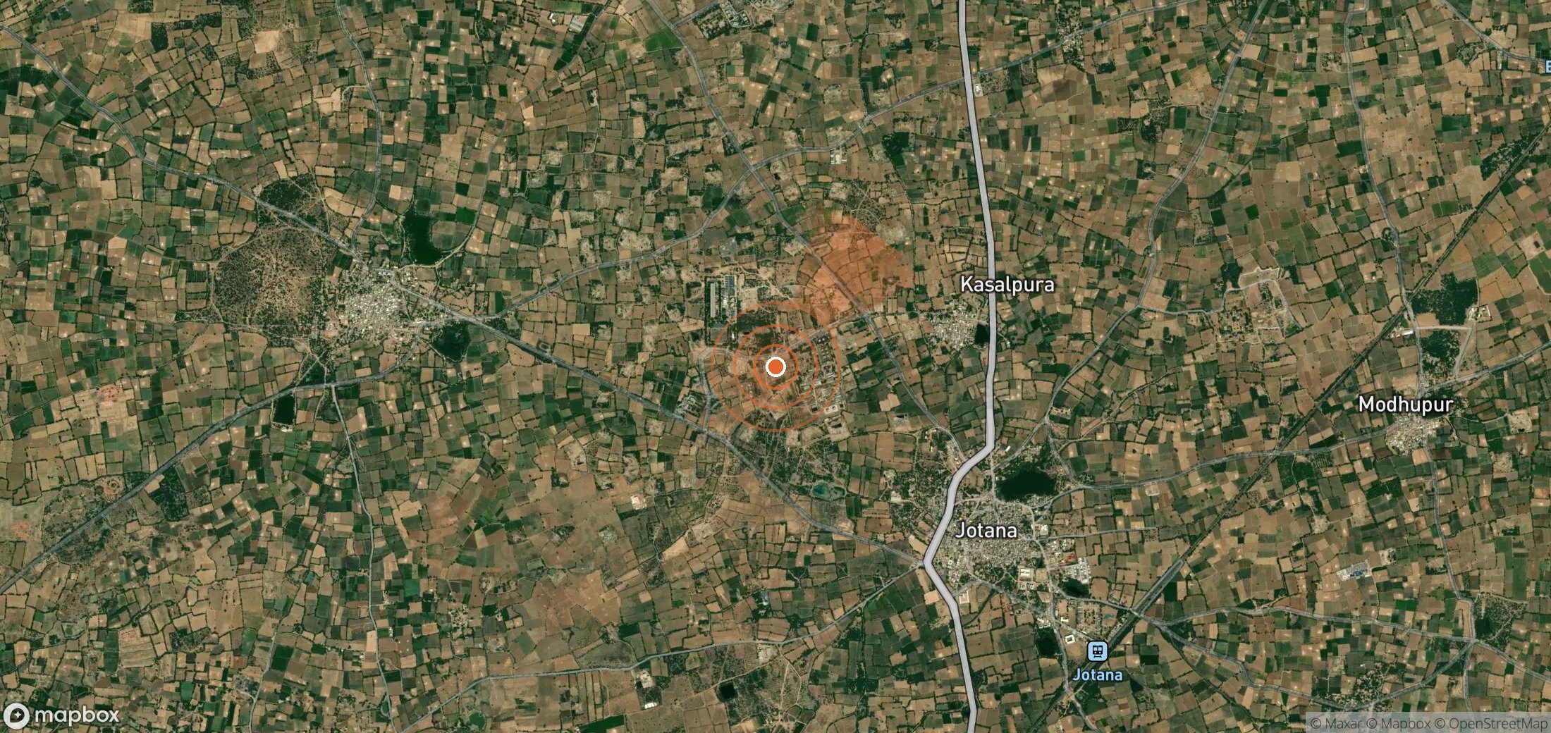 Satellite map of methane plume locations in India