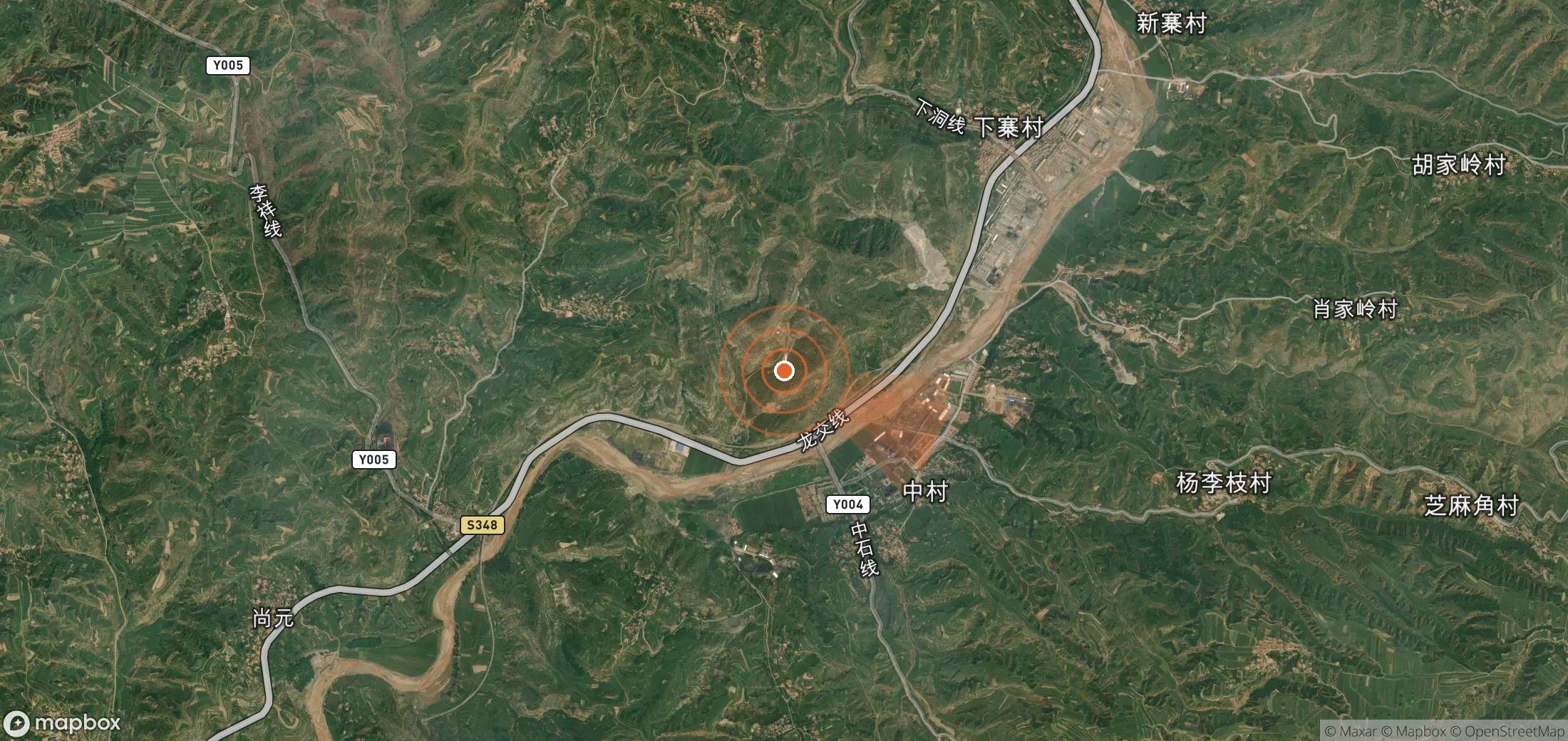 Mapa satelital de plumas de metano en China