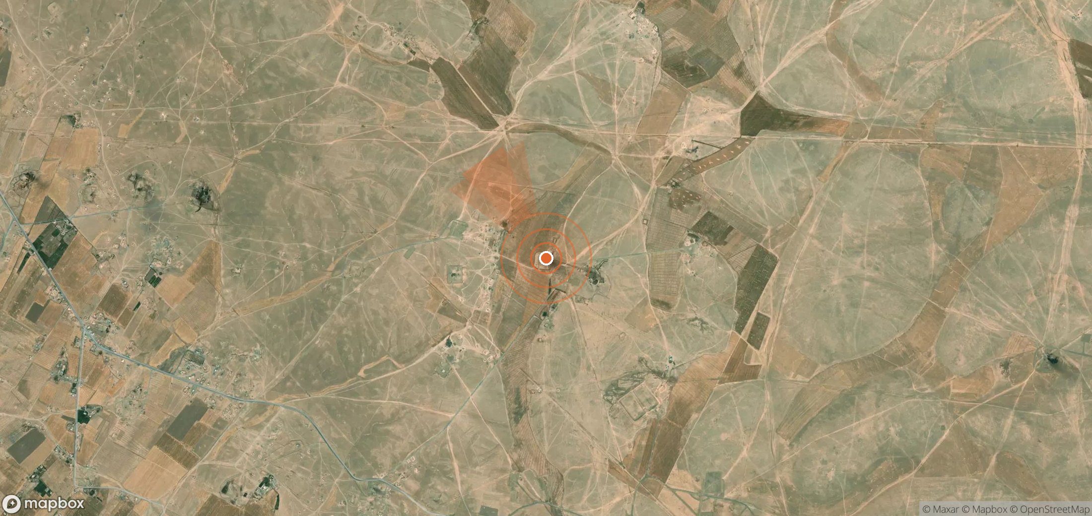 Mapa satelital de plumas de metano en Siria
