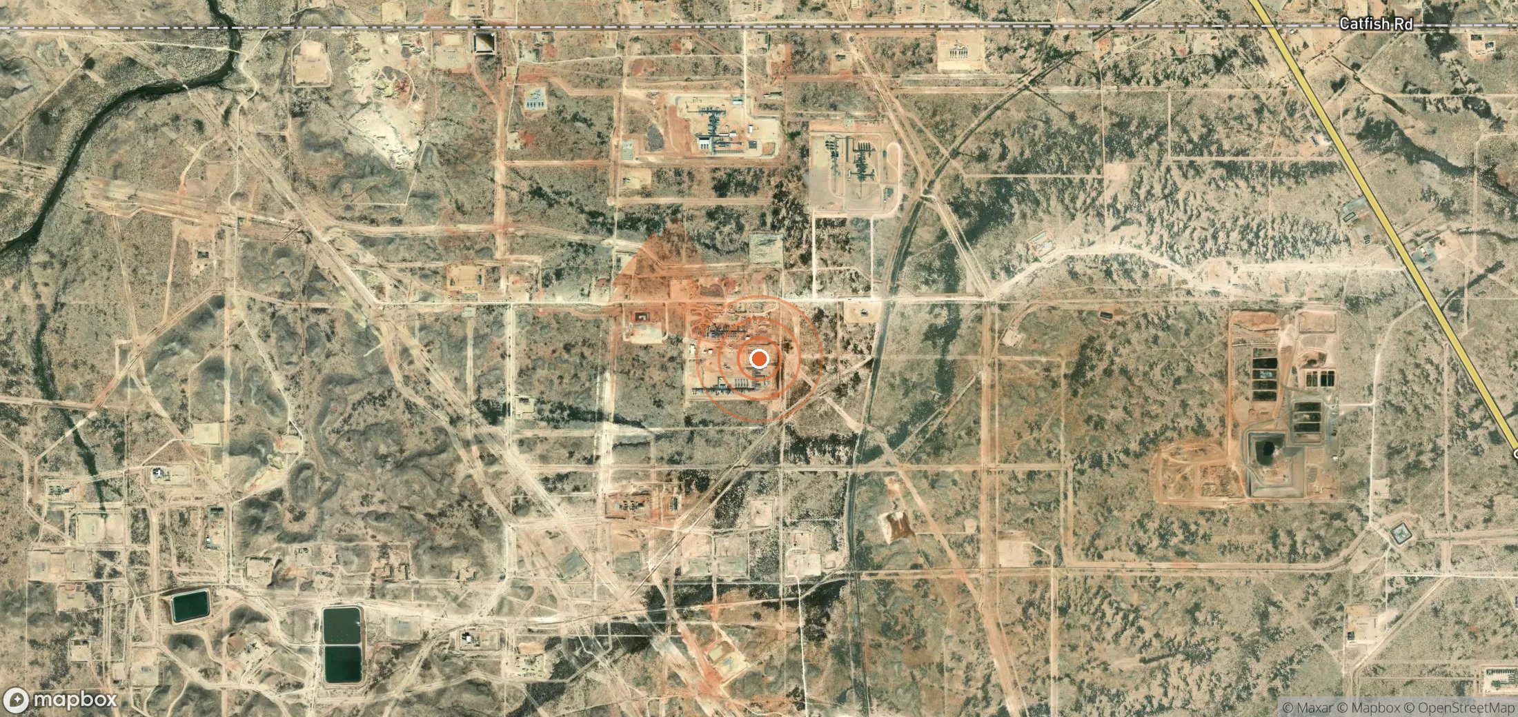 Satellite map of methane plume locations in United States