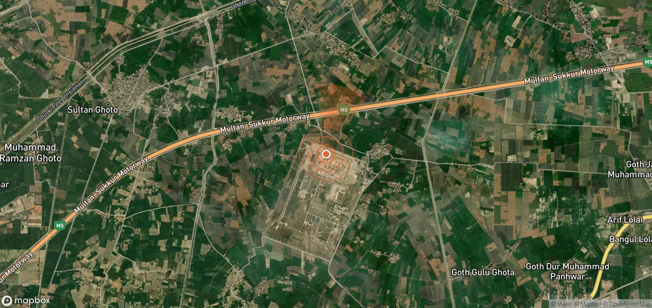 Satellite map of methane plume locations in Pakistan