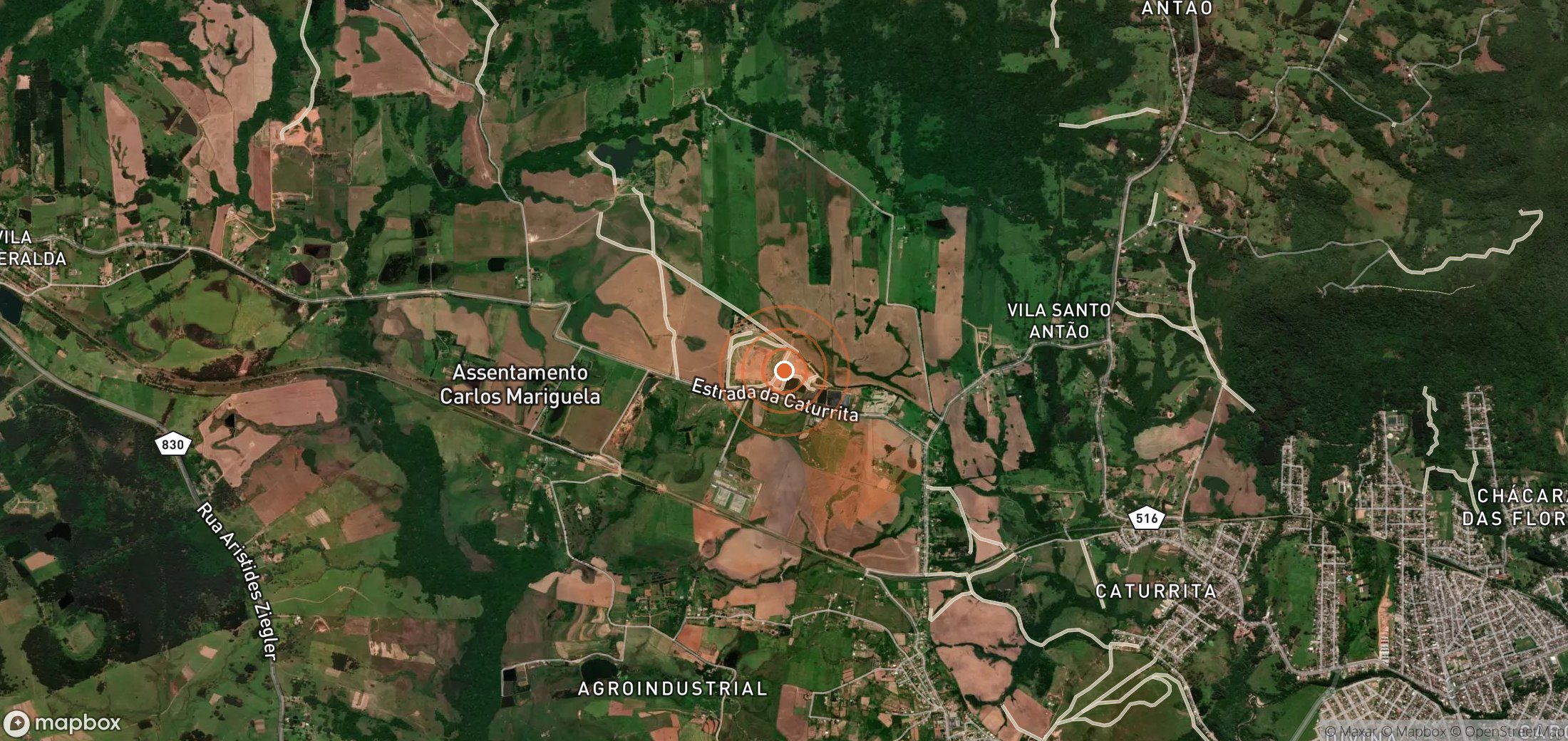 Mapa satelital de plumas de metano en Brasil