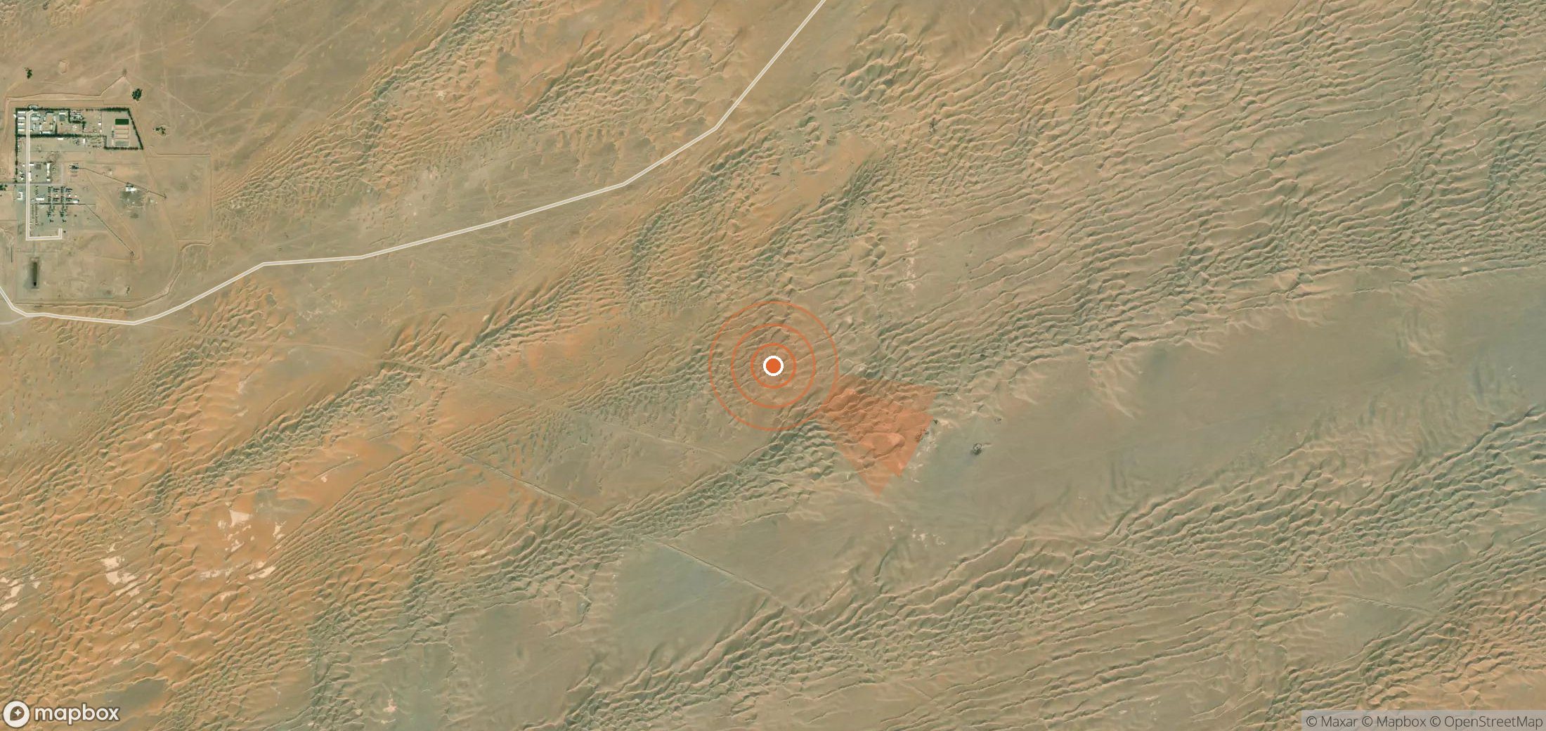 Mapa satelital de plumas de metano en Yemen