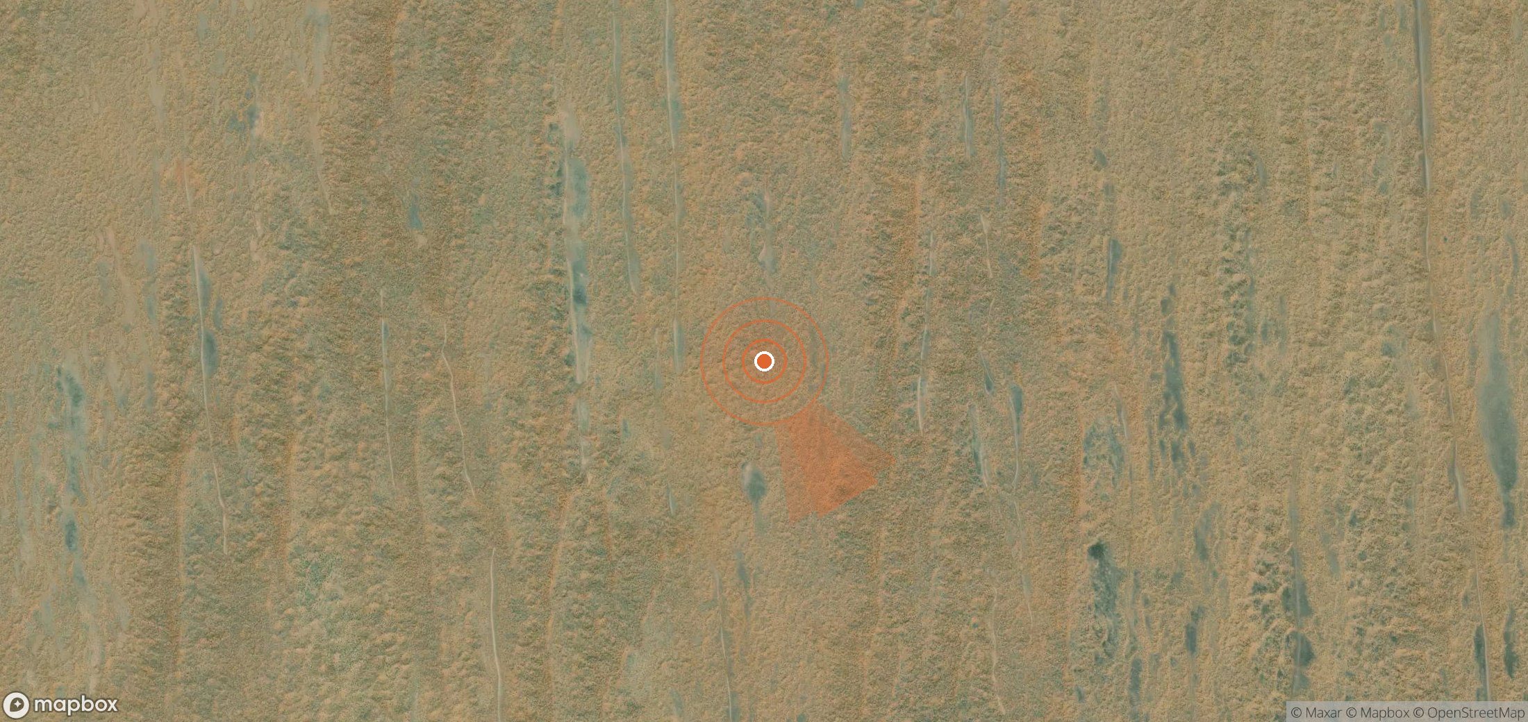 Satellite map of methane plume locations in Turkmenistan